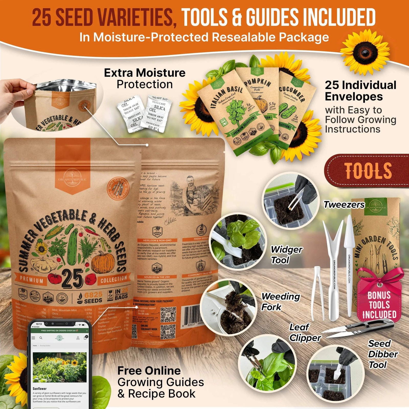 Summer Vegetable Seeds Variety Pack
