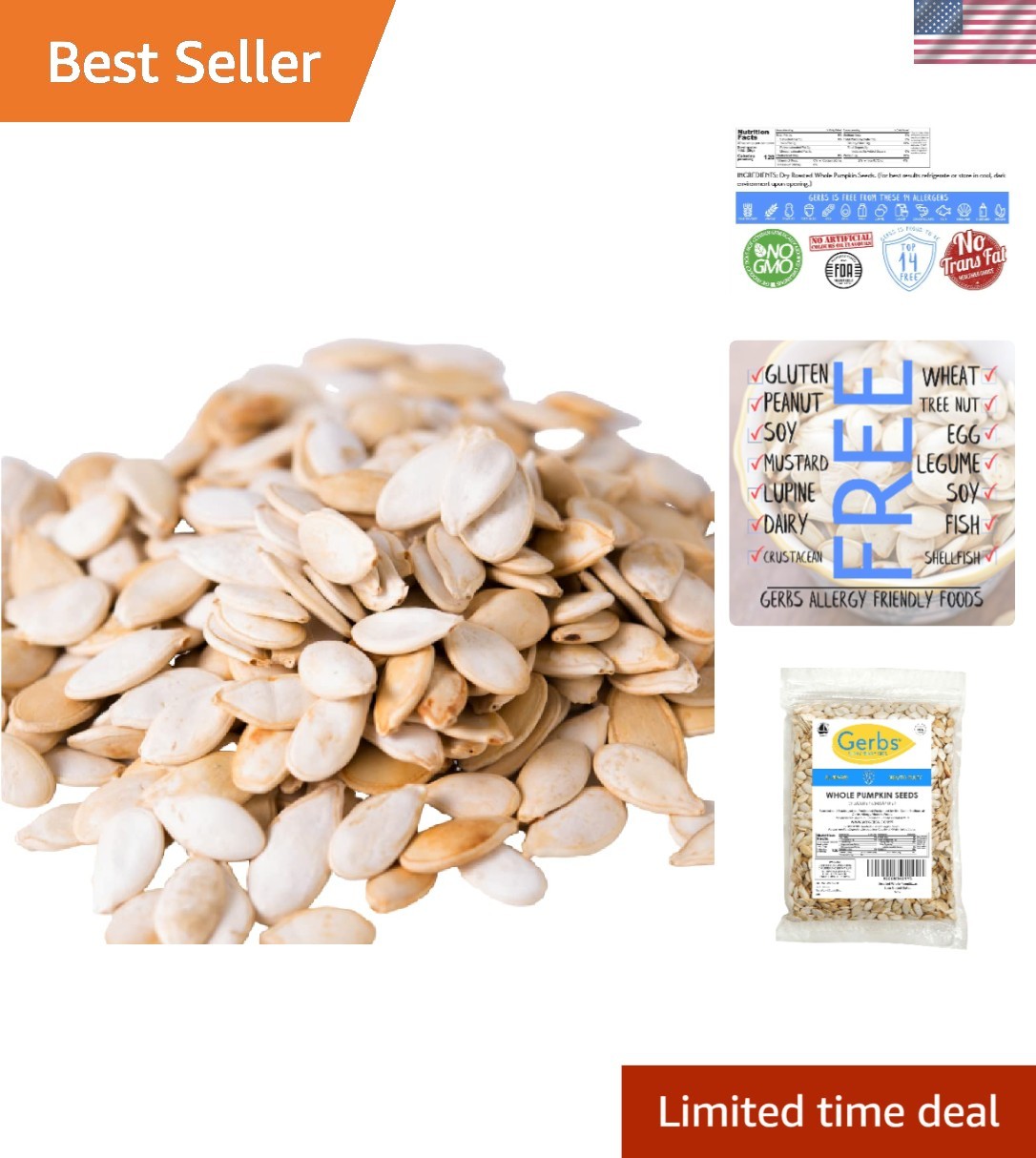 Grade AA Unsalted Pumpkin Seeds – 2 LBS Resealable for Freshness