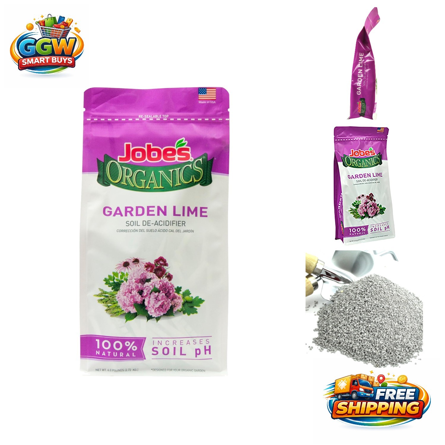 Jobe’s 6 lbs Organic Lime Powder – Boost Your Garden’s pH and Nutrients Safely