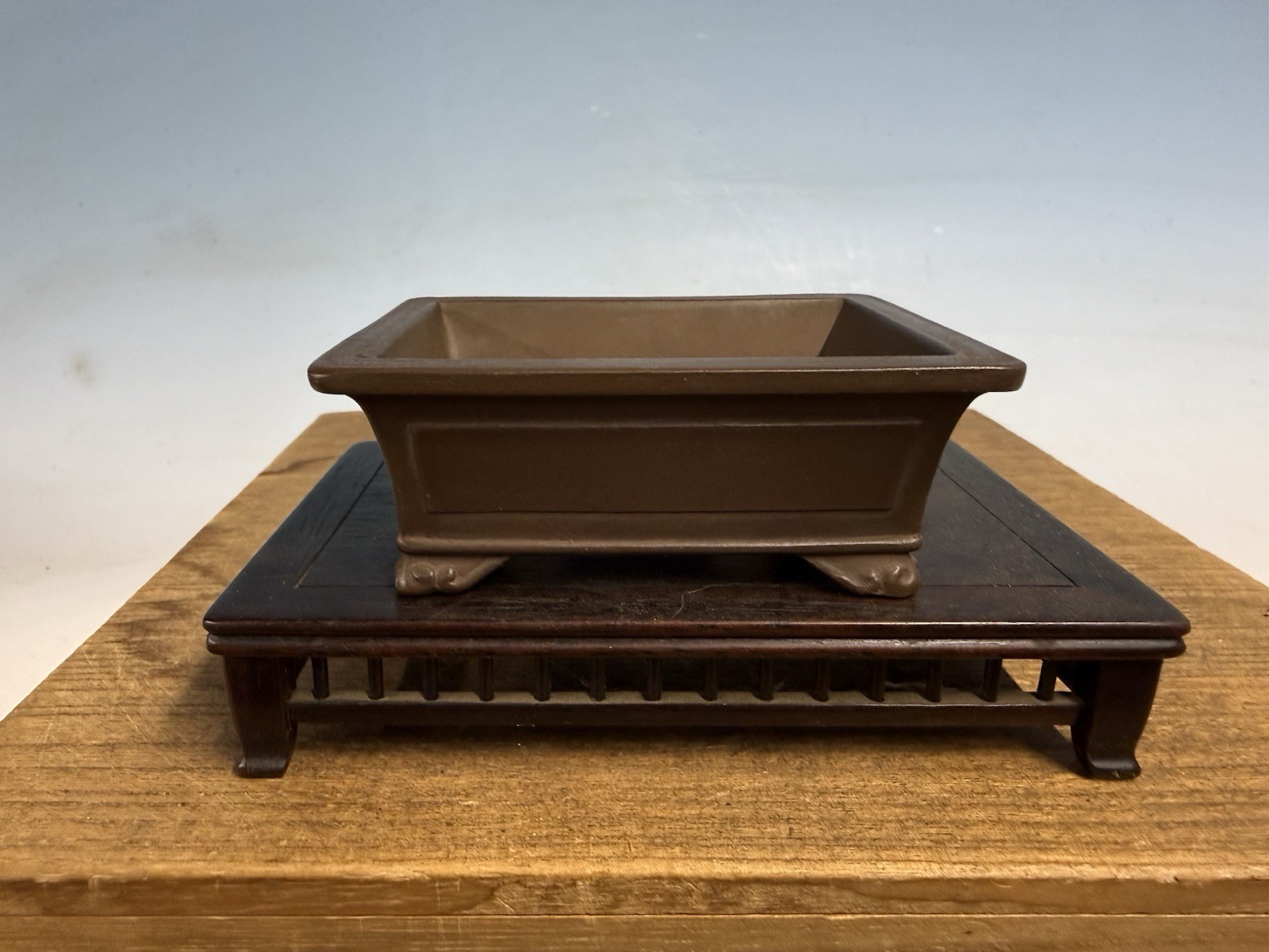 Japanese Unknown Maker Shohin Sized Bonsai Tree Pot 4” Unglazed Classic Design