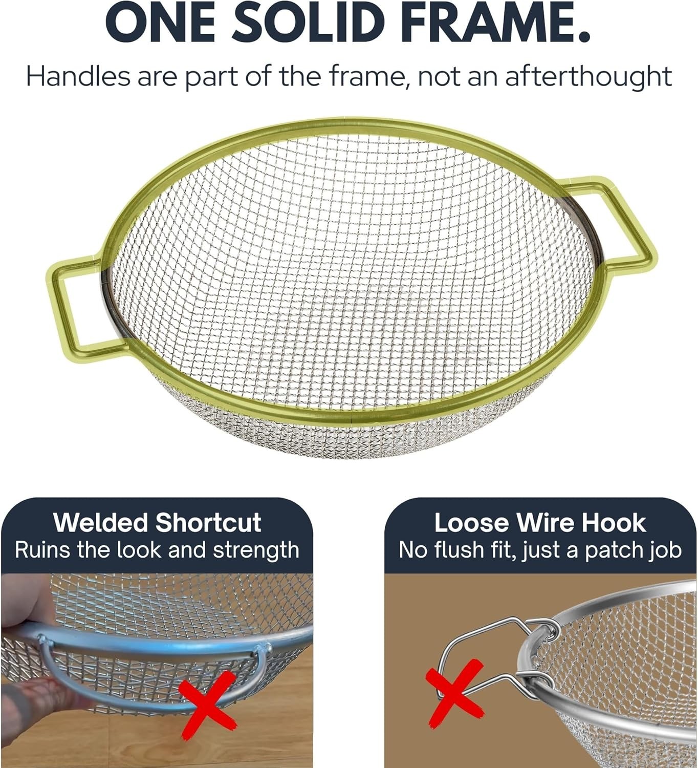 Round Soil Sifter for 5-Gallon Bucket (1/4-inch Mesh), Stainless 1/4 inch
