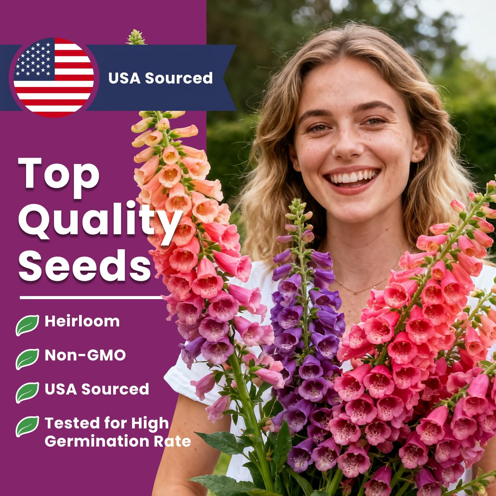 Foxglove Seeds Perennial Mixed Colors 200000 Bulk Pack Easy Garden Tall Spire Bl