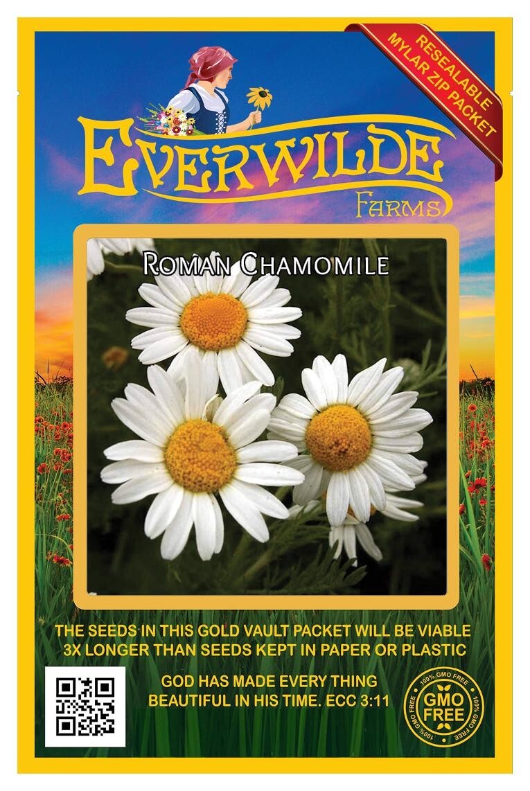 1 Oz Roman Chamomile Wildflower Seeds – Everwilde Farms Mylar Seed Packet