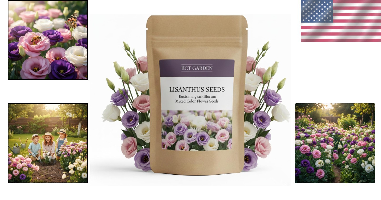 Transform Your Garden with 500 Non-GMO Thornless Eustoma Seeds – Colorful Blooms