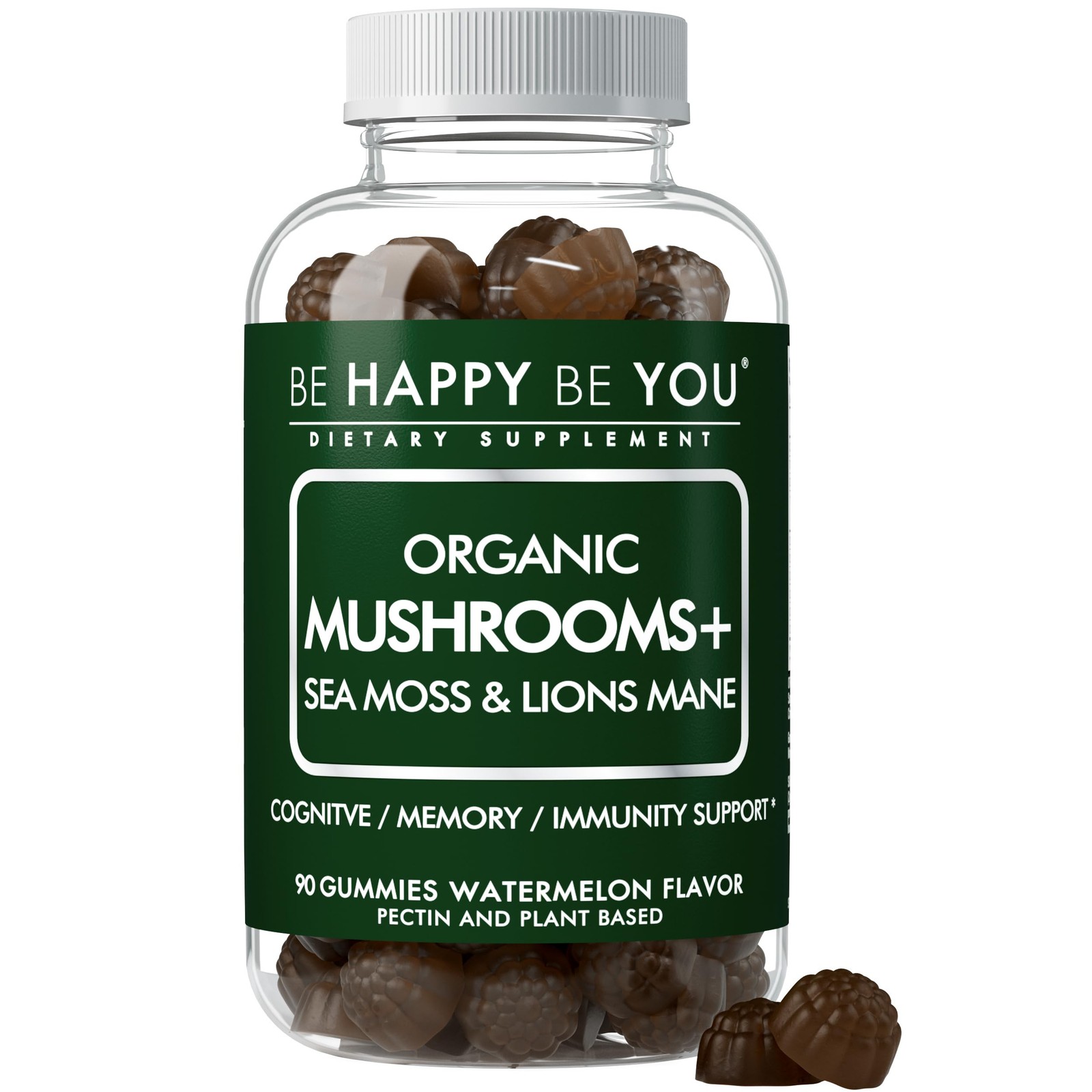 Be Happy You Organic Mushroom Sea Moss Gummies – 90 Count (Pack of 1)