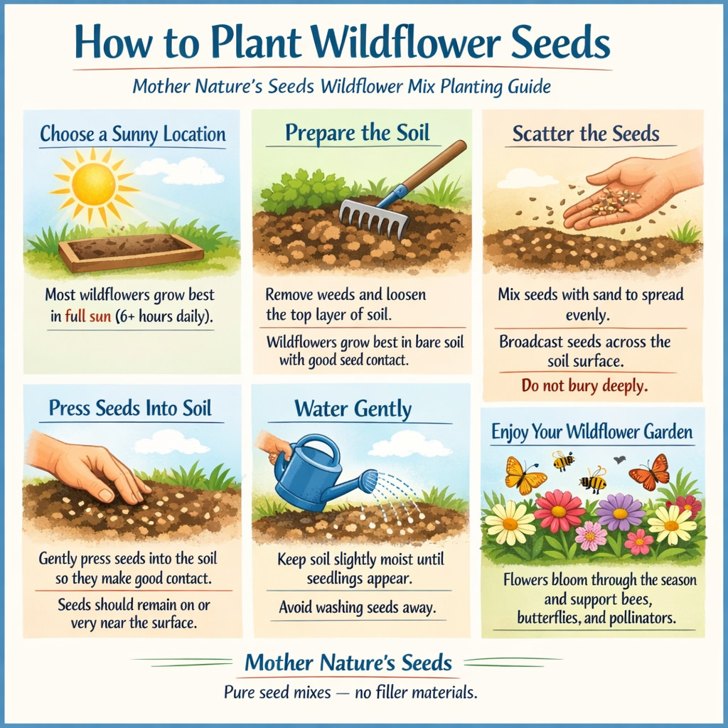 Wildflower Mix BEE FEED Native Bees Pollinators Fresh Garden Non-GMO 1000 Seeds!