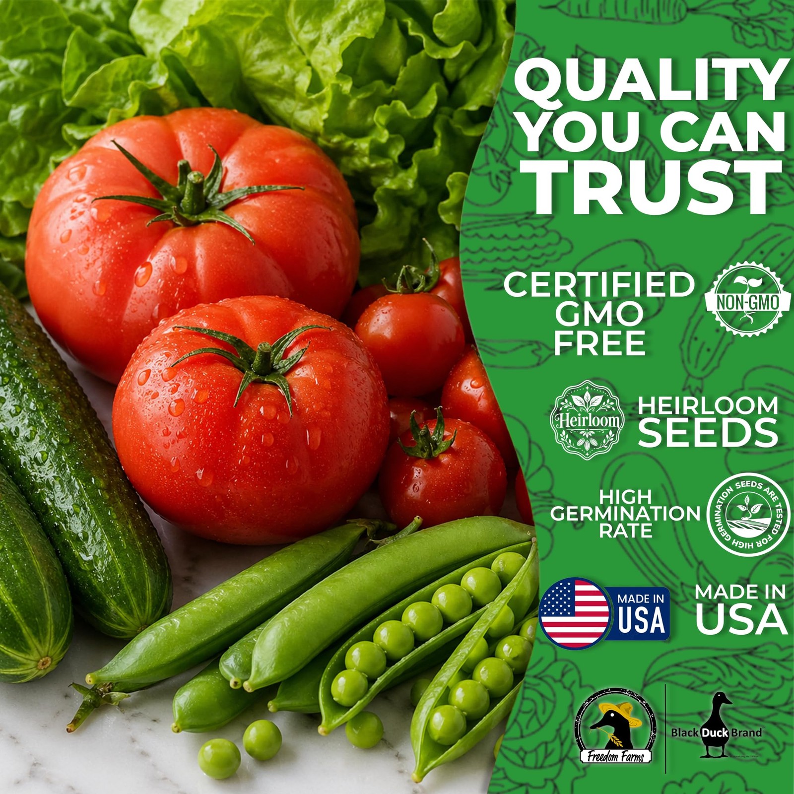 15 Pack Vegetable Garden Seeds Deluxe Heirloom Variety Pack, NonGMO, Perfect…