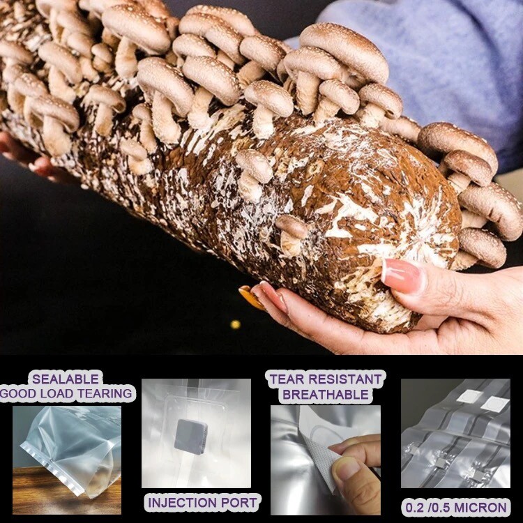 4″ x 19″ Mushroom Grow Bags With Injection Port Substrate Mycelium Seeds