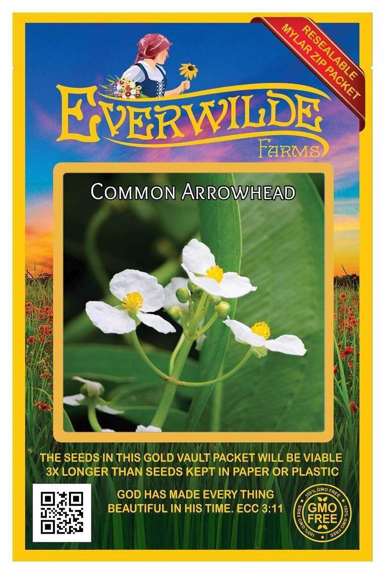 750 Common Arrowhead Wildflower Seeds – Everwilde Farms Mylar Seed Packet