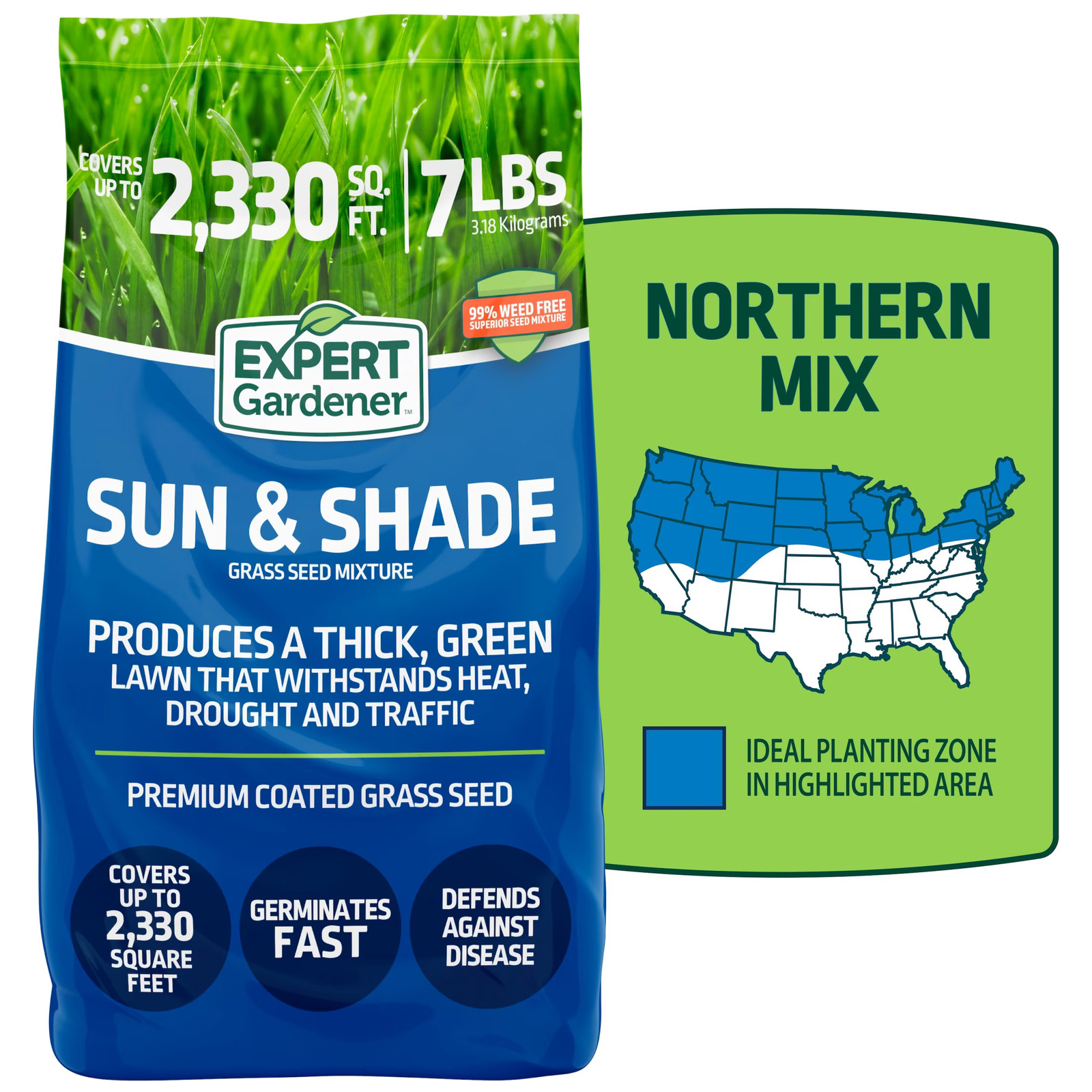 Expert Gardener Sun Shade Grass Seed Blend 7 lb
