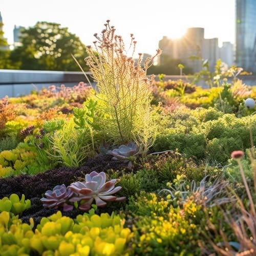 Live Sedum Succulent Mat 10 In. By 20 In. Plant Tray For Landscaping Stonecrop