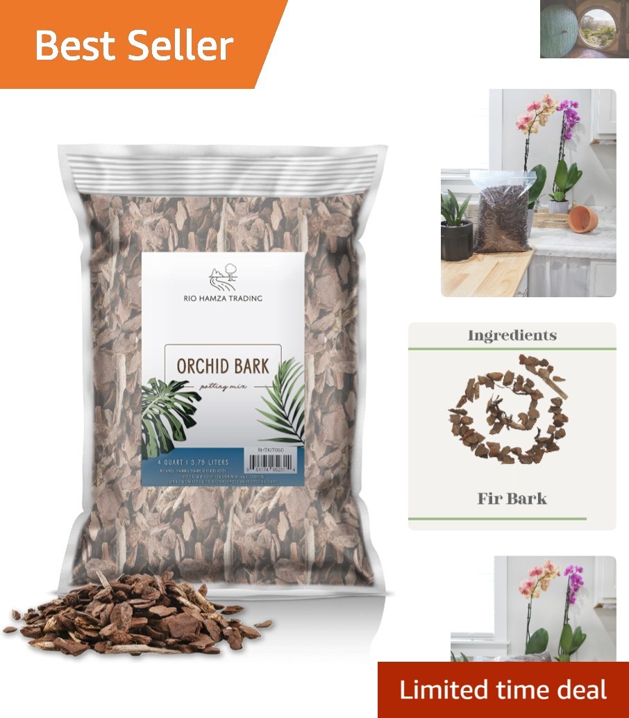 Long-Lasting Organic Orchid Bark – 4 Quarts Ideal for Potting and Repotting