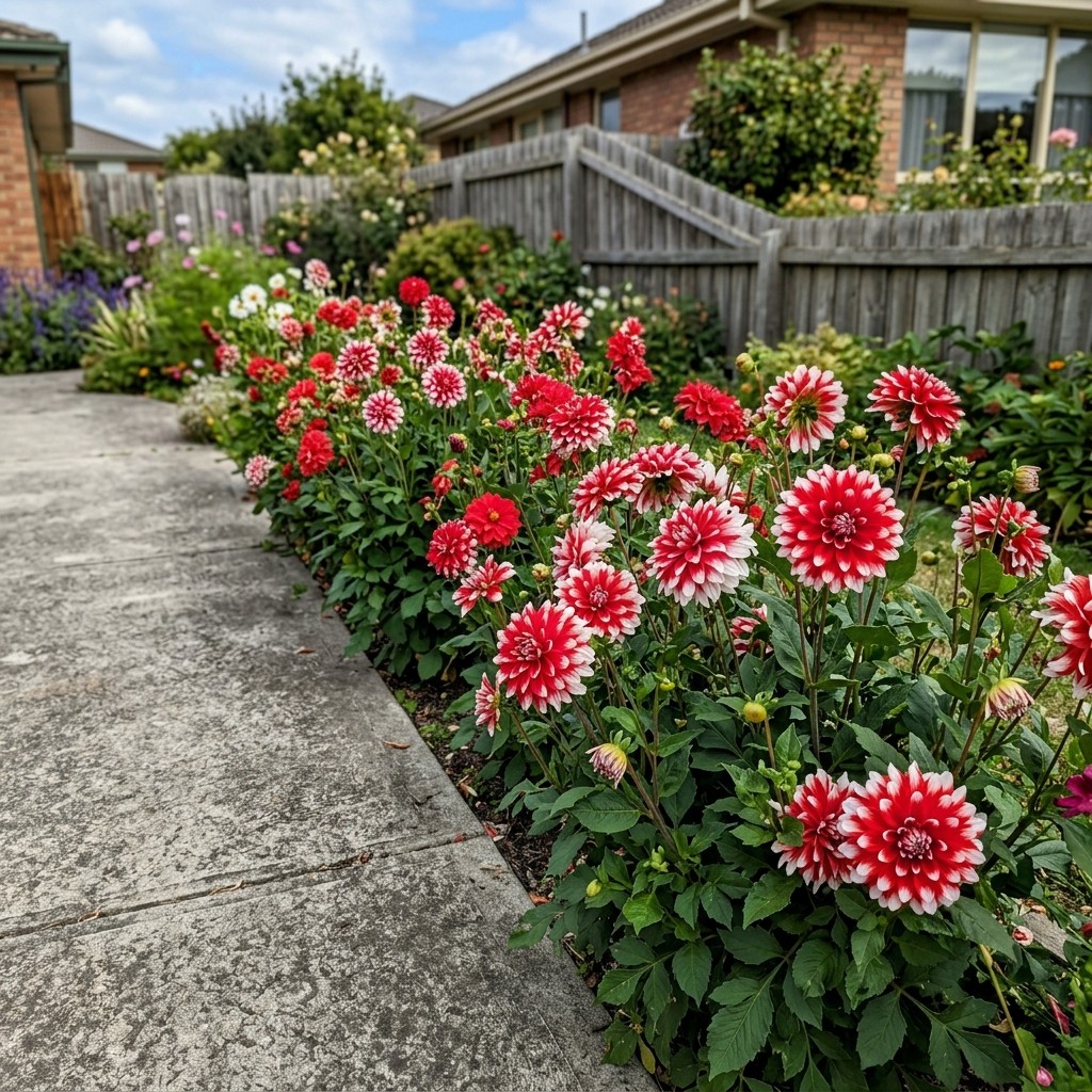 50 Count Bicolor Red Dahlia Seeds – Stunning Yard Decor, Easy to Grow, Cut
