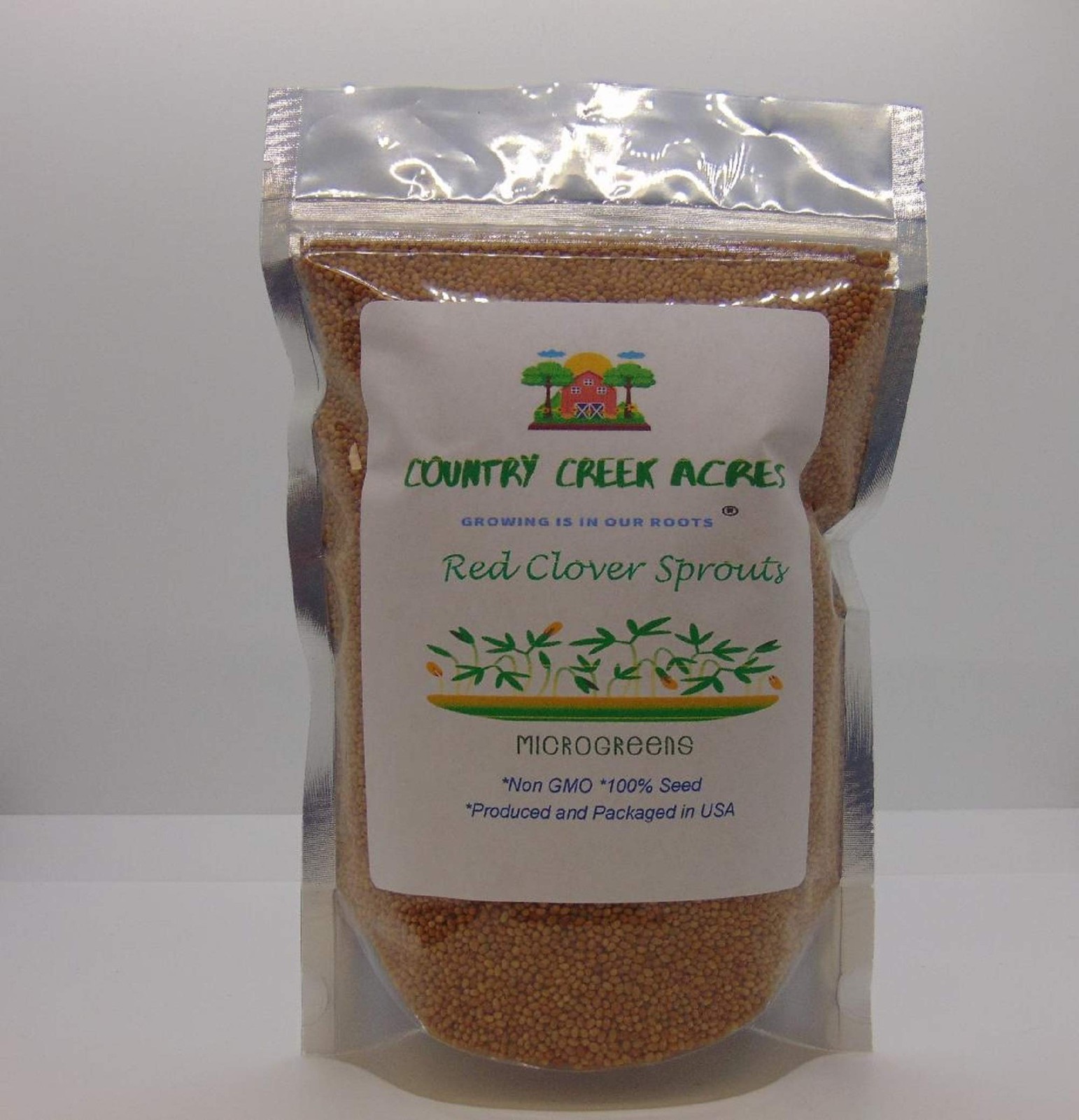 Red Clover Sprouting Seeds, 2oz Resealable Bag for Microgreens & Gardening