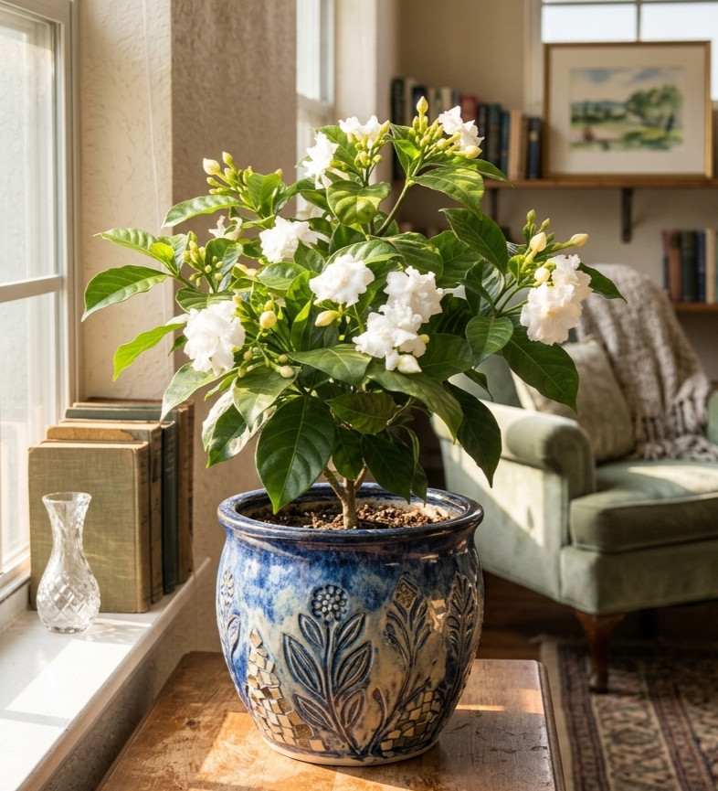Crape Jasmine Live Plant 4″ Pot Fragrant White Flowers Indoor Outdoor Shrub