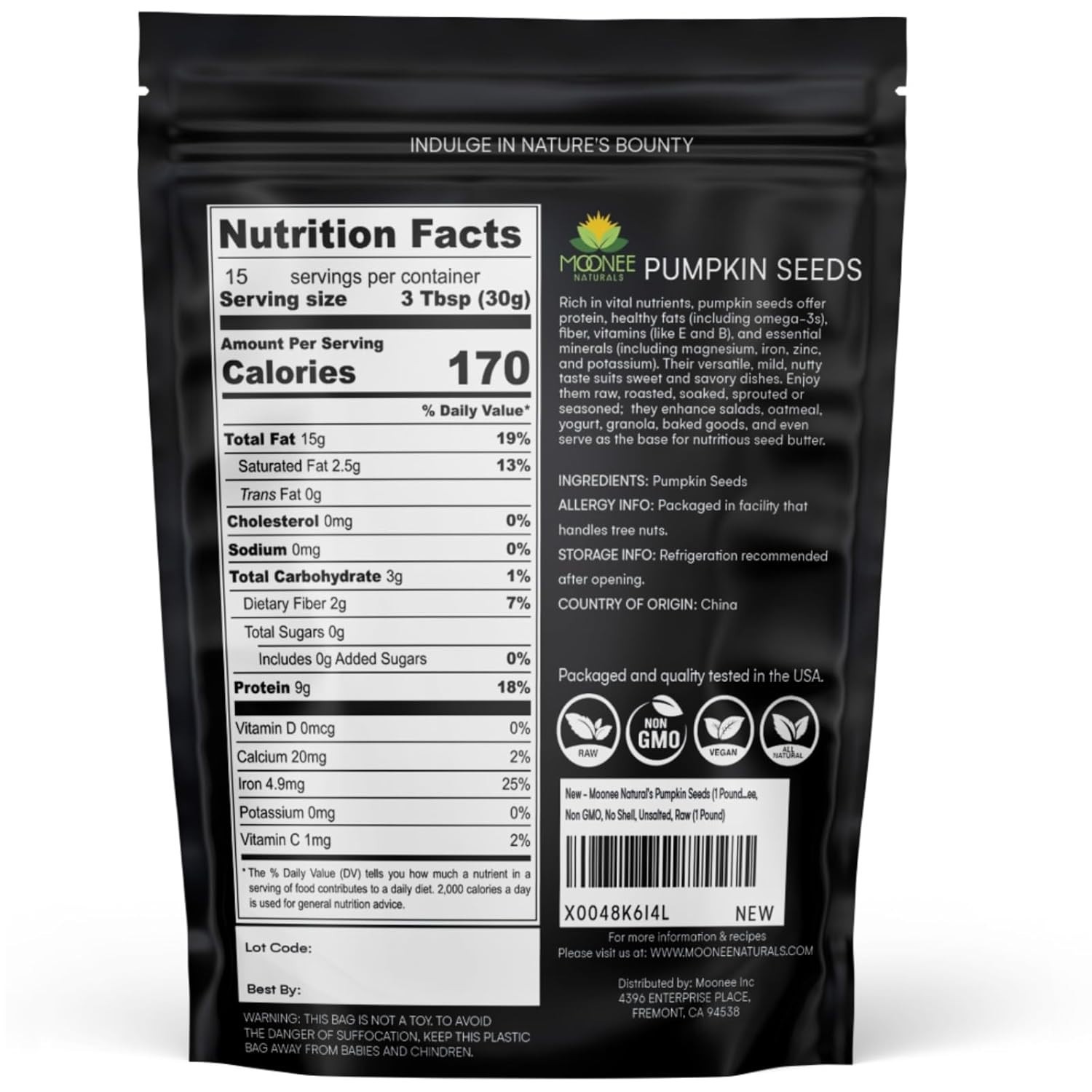 1 lb Unsalted Raw Pumpkin Seeds – Nutrient-Rich Superfood for Healthy Eating
