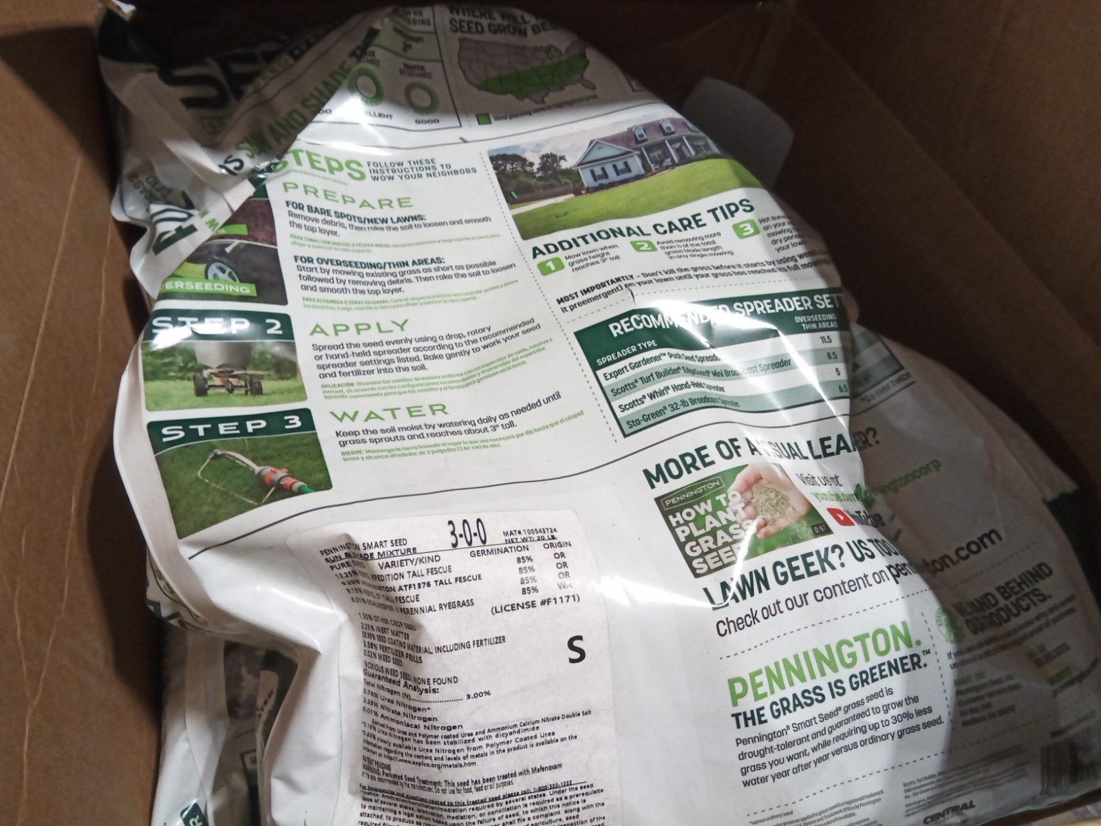 Pennington Smart Seed Sun and Shade South 2 Pack 40 lb Mixture/Blend Grass Seed