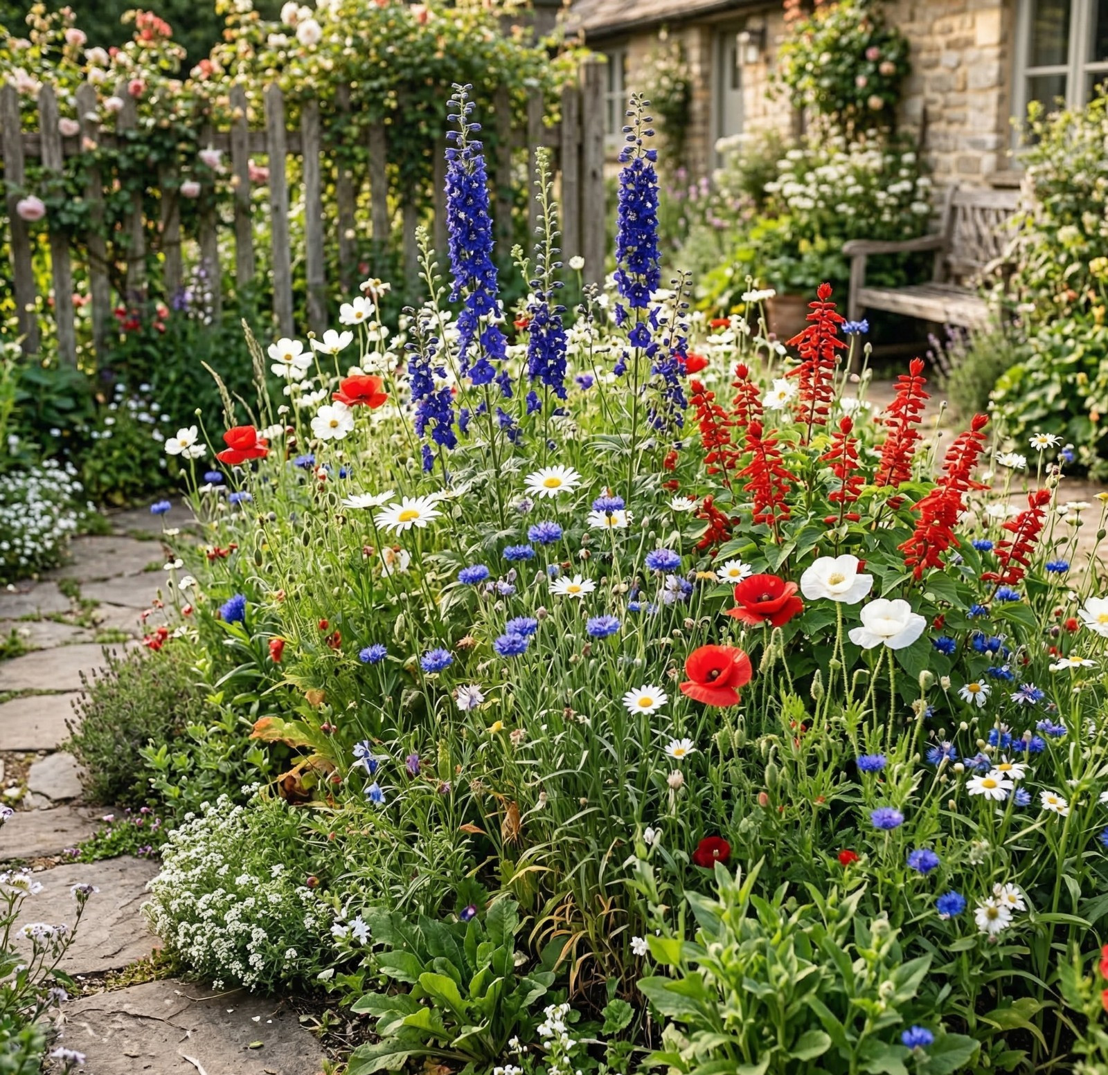 Landscaper’s Pack PATRIOTIC GARDEN Wildflower Mix Red White Blue USA 3000 Seeds!