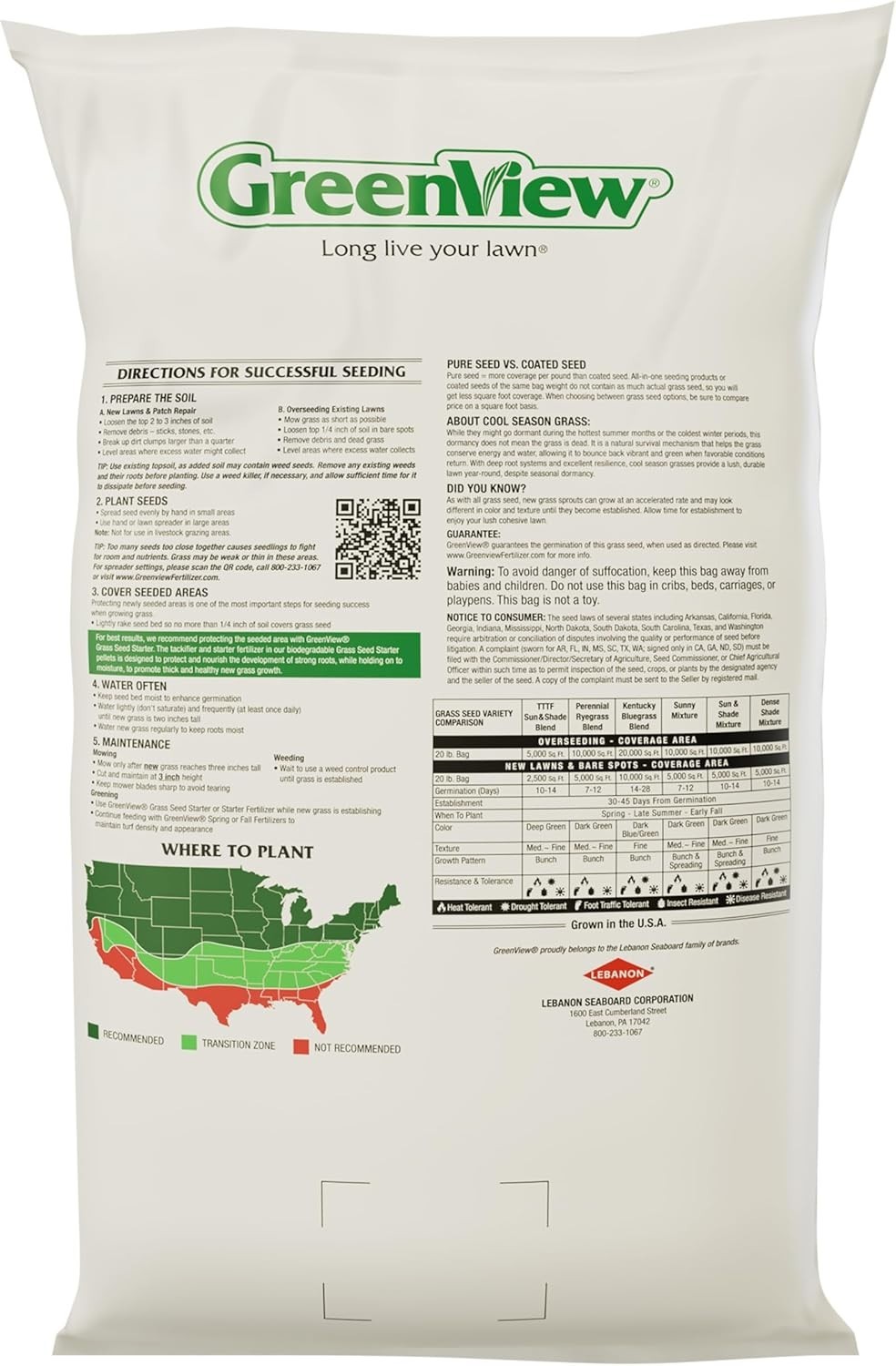 Elite Tall Fescue Seed 20lb Bag – Sun Shade, Heat Drought Insect Disease Proof