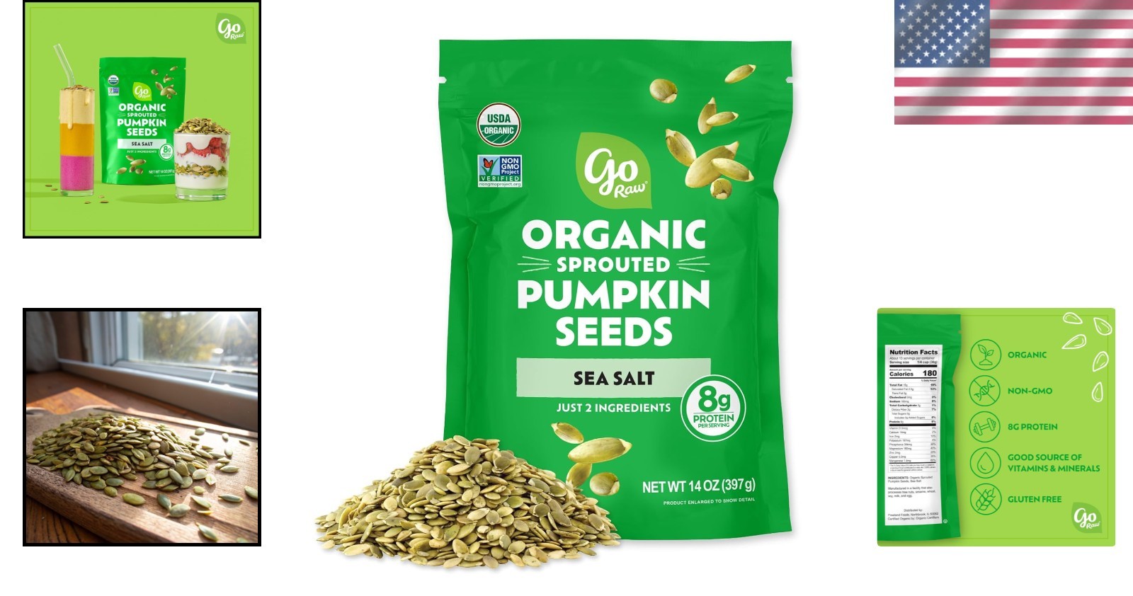 Nutrient-Rich Sprouted Pumpkin Seeds, 14oz