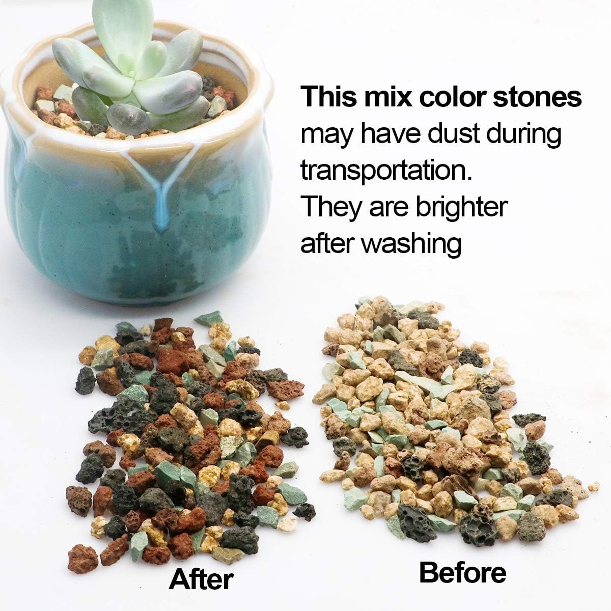 Vibrant Horticultural Lava Pebbles – 2.2lb Pumice Mix for Succulent Gardening
