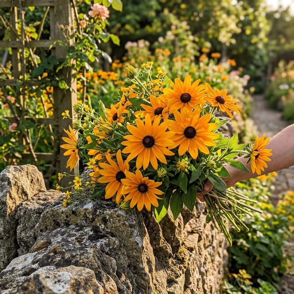 300 Giant Orange Black Eyed Susan Seeds Heirloom Floral Blooms – Long Lasting