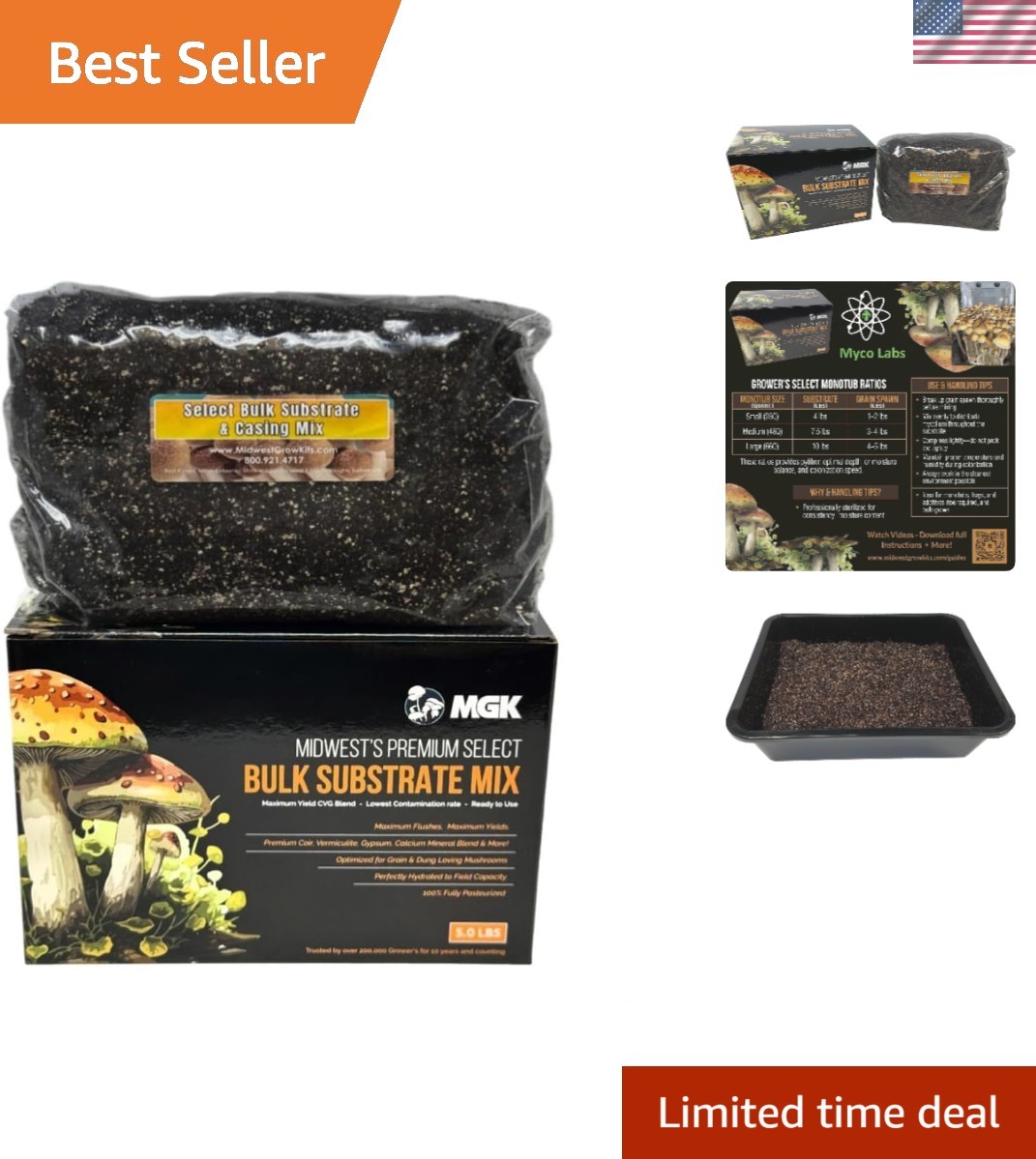 5LB Mushroom Substrate Mix – Fully Pasteurized for Maximum Yield
