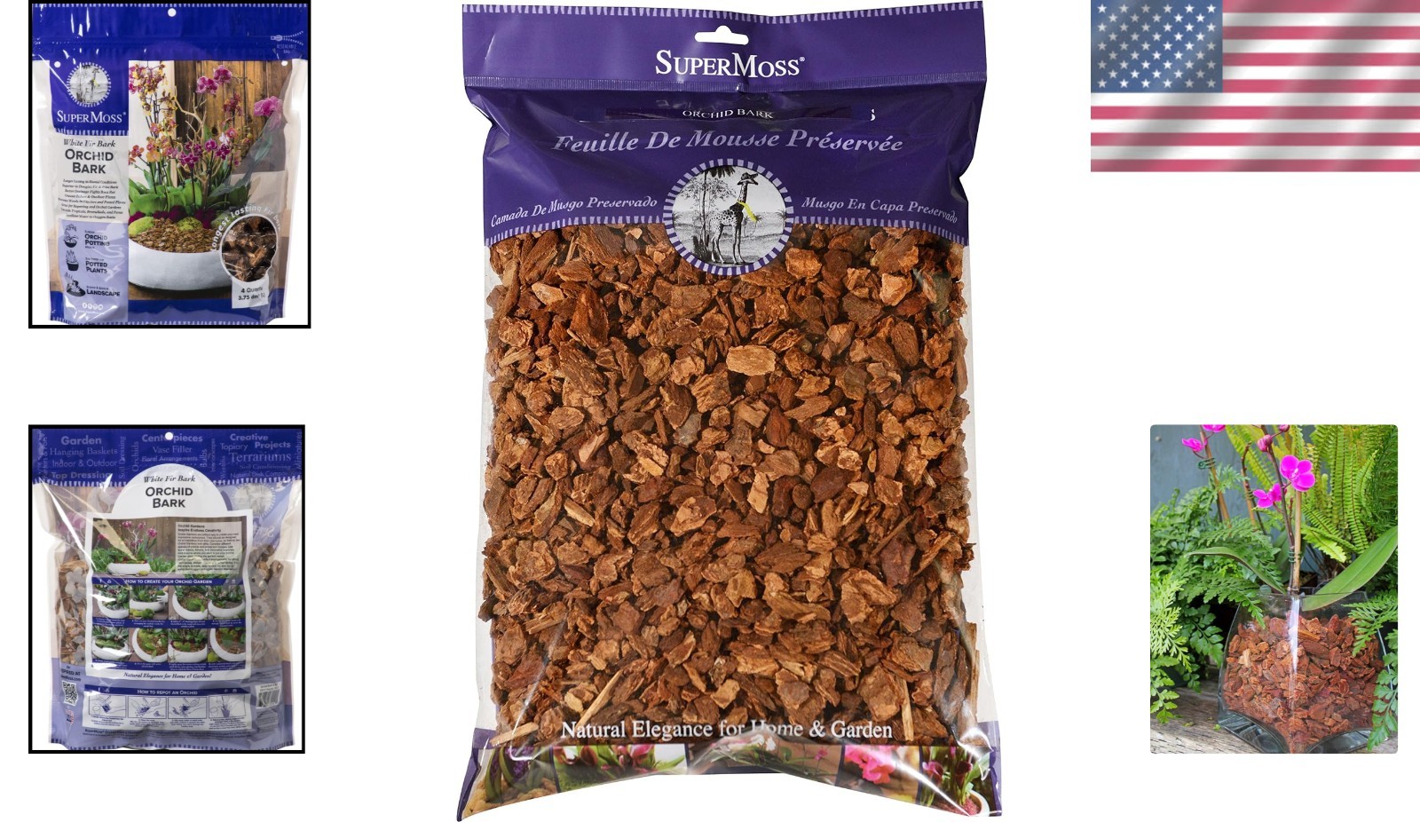 Organic Orchid Potting Bark – Douglas Fir for Optimal Growth, 4 Quarts