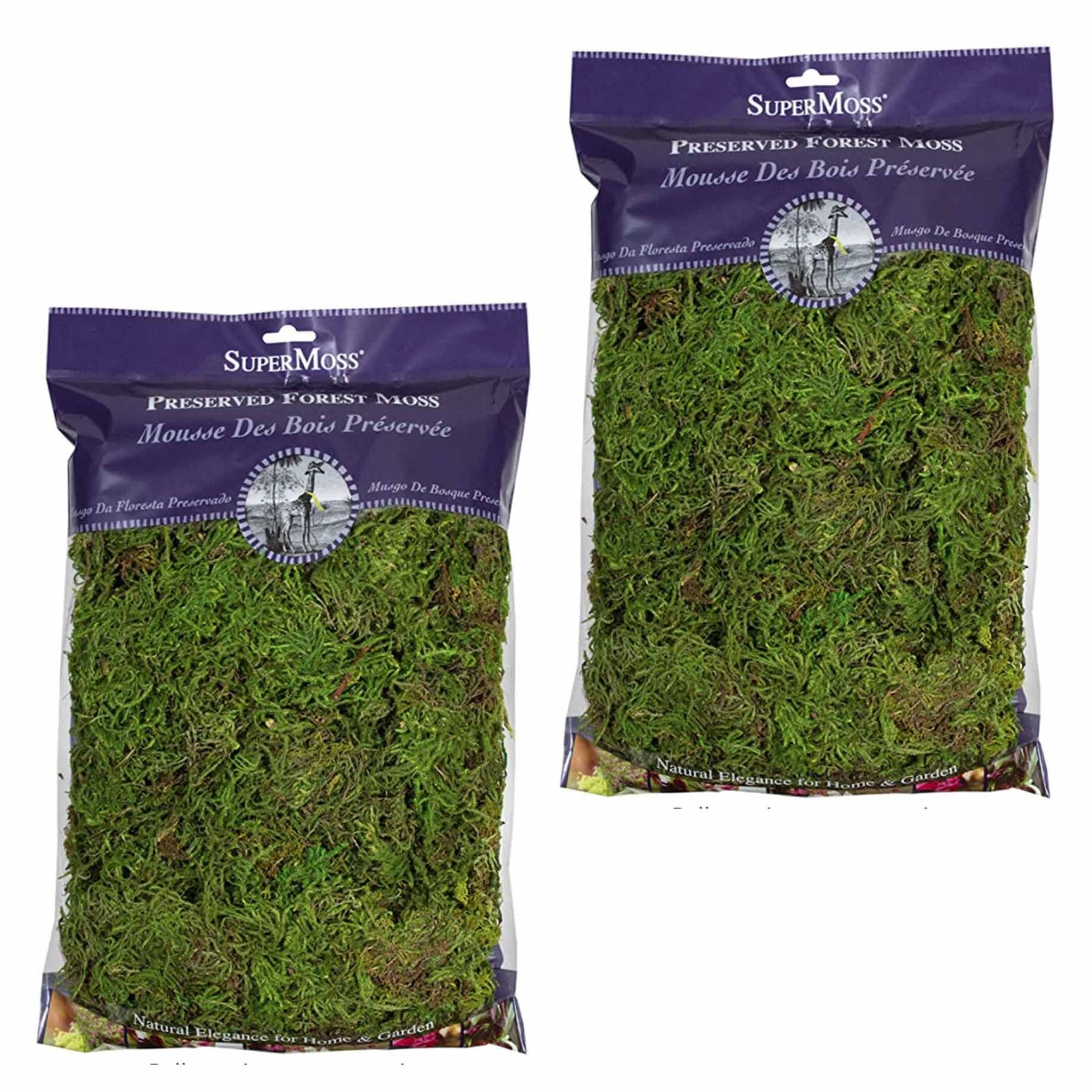 Supermoss Forest Moss 2 Pack Preserved Long Lasting Soil Cover For Plants