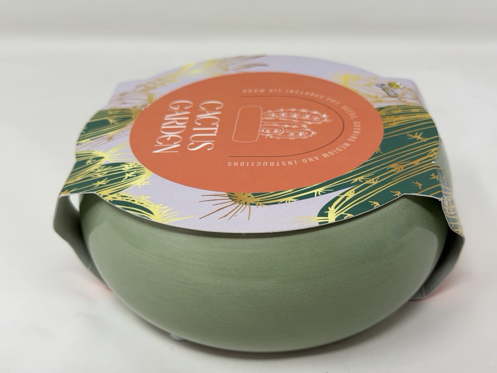 Cactus Garden Grow Kit Planter Bowl w/ Seeds & Soil Indoor Plant Gift