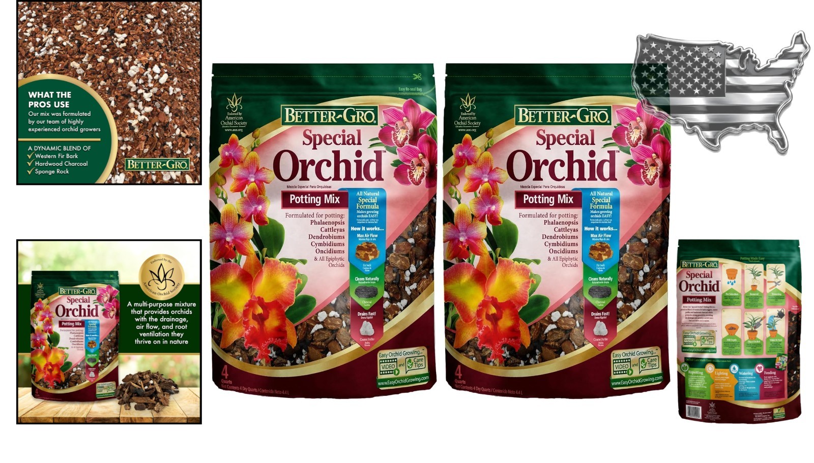 Special Orchid Mix 4 Quarts – Potting Bark for Phalaenopsis & Cattleyas