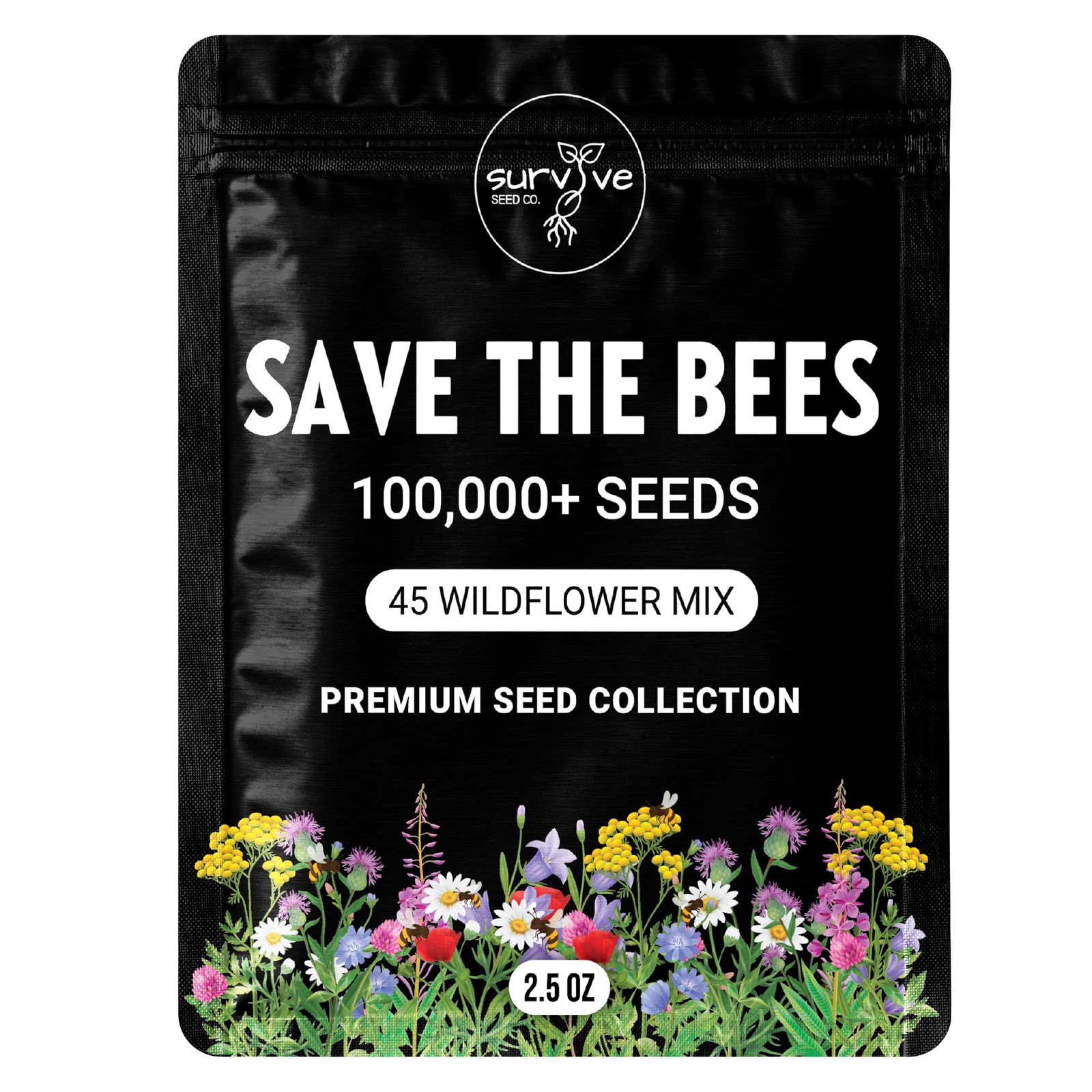 Package of 100,000 Wildflower Seeds – Blue,Orange,Purple,Red,Yellow, White