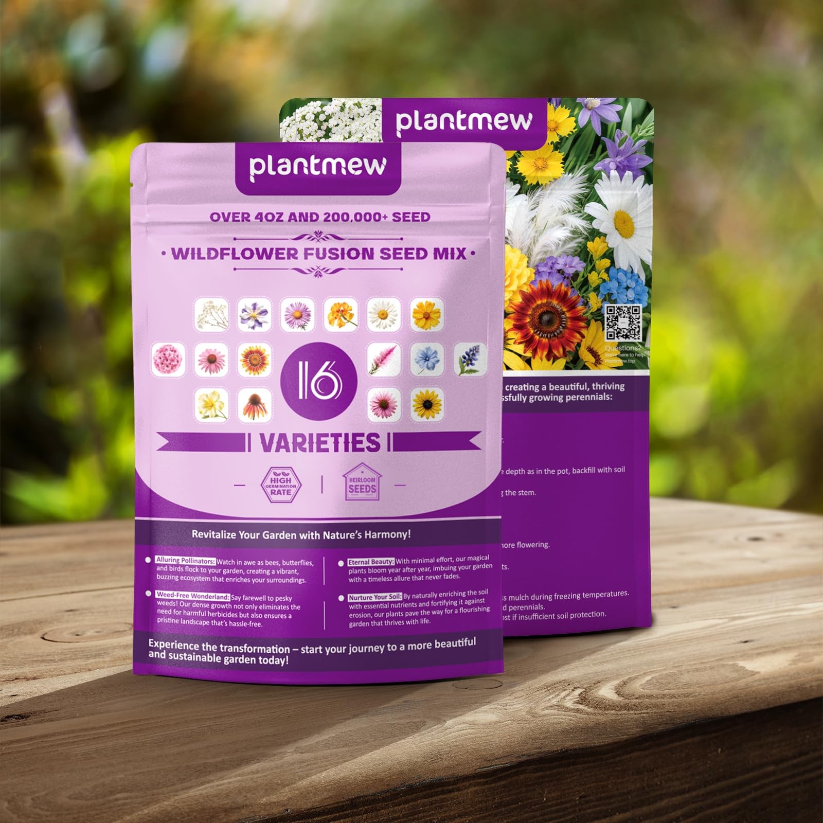 200,000+ Wildflower Seeds [4oz] 16 Variety 16 Perennial Mix, green