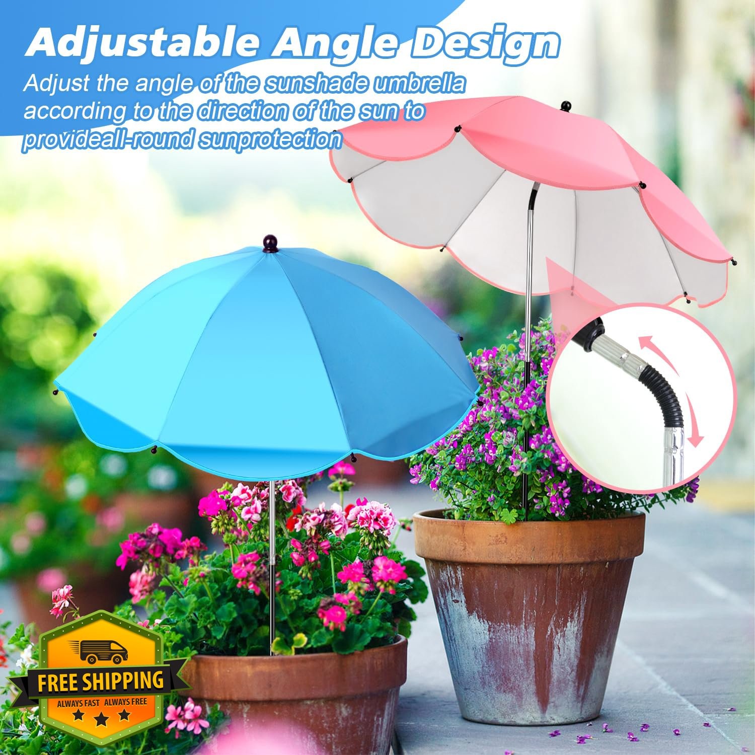 Twintaogo 4 Pcs Yellow Blue Pink Green Plant Umbrellas