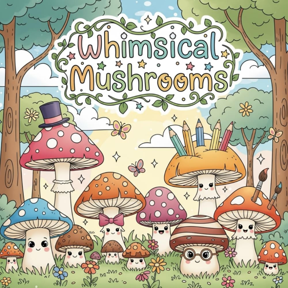 Whimsical Mushrooms: Relaxing & Fun Coloring Book for All Ages