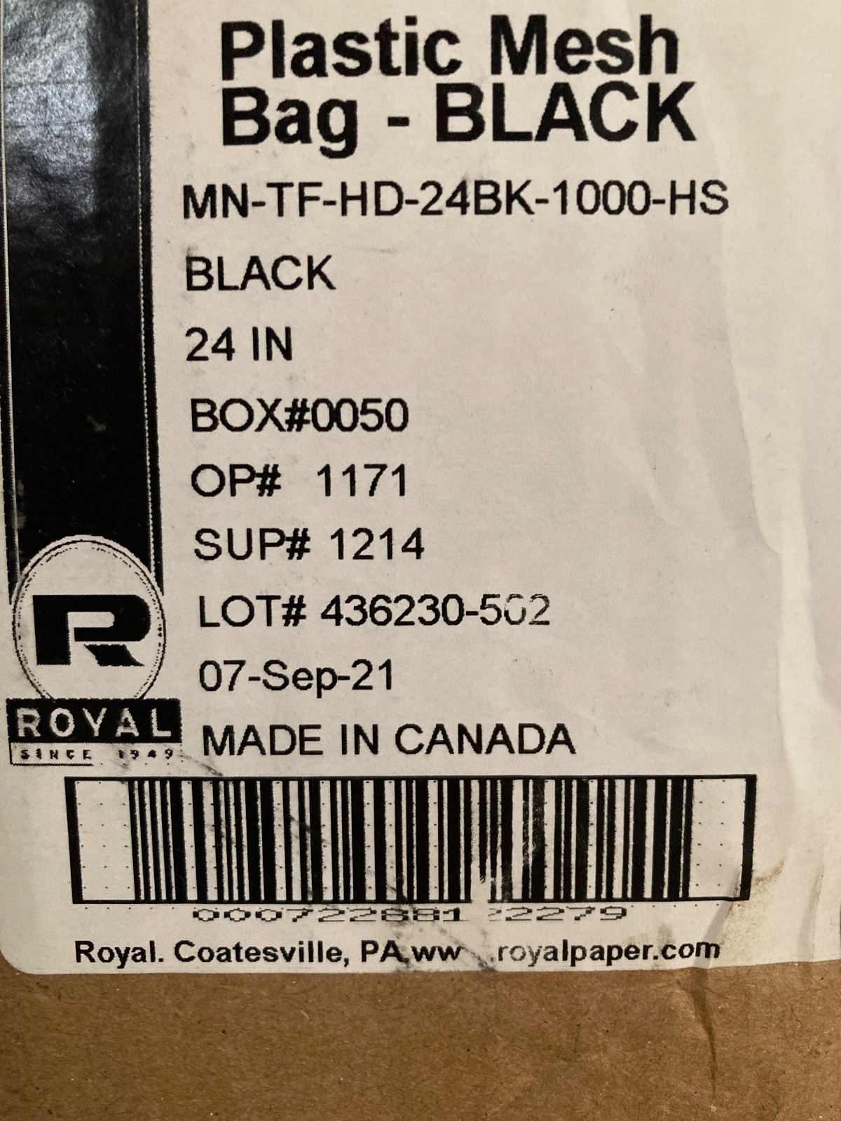 5 New Black Polymesh Produce Bags, 24” long, with 2 Releasable Zip Ties