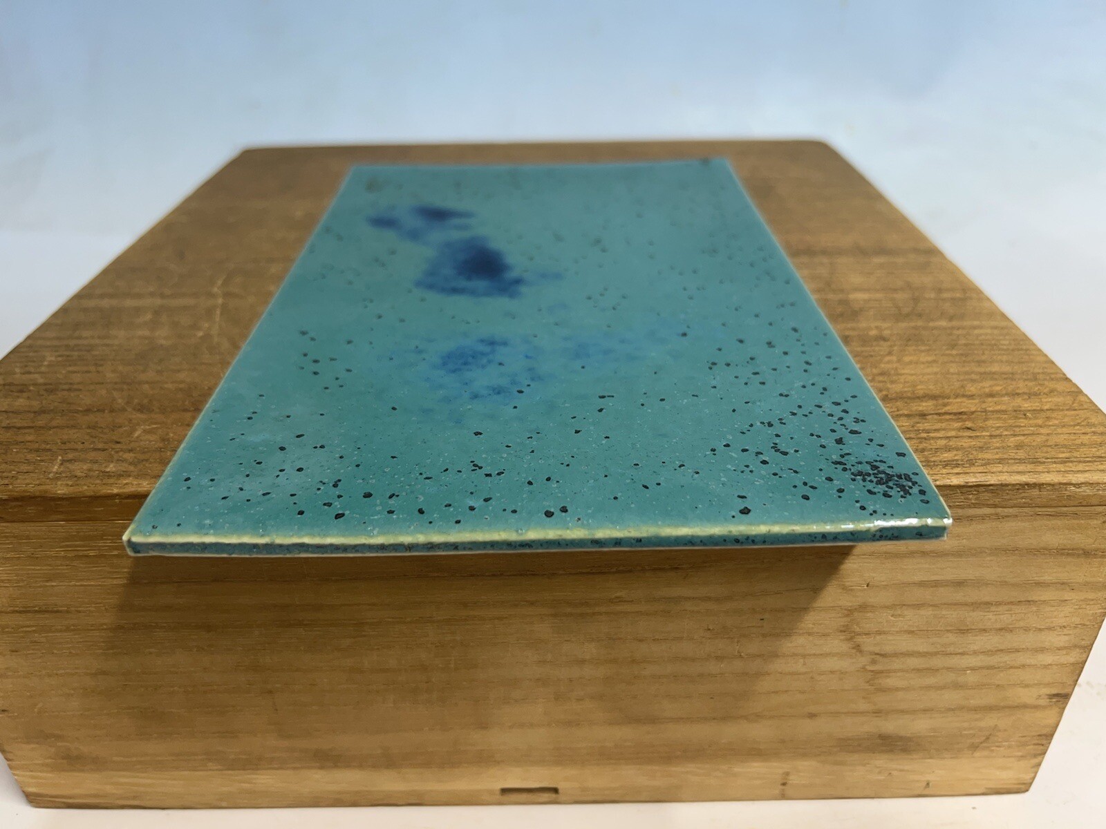 Toban Green And Blue Glazed Shohin Size Tokoname Bonsai Tree Pot Koyo 8 7/8”