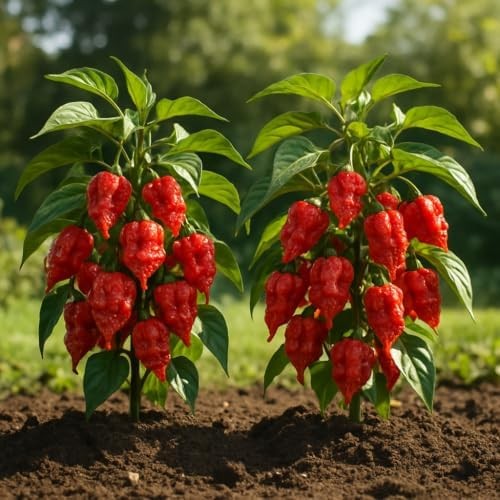 6-Pack Carolina Reaper Pepper Live Plant – Vegetable, Outdoor, Full Sun, USDA 9