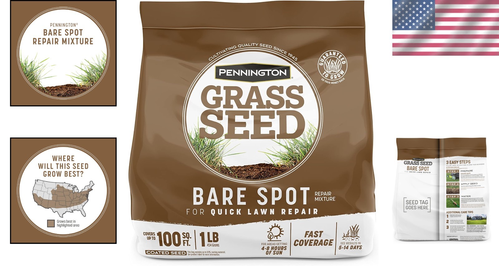 1 LB Pennington Bare Spot Repair Grass Seed – Quick Results for Lawns