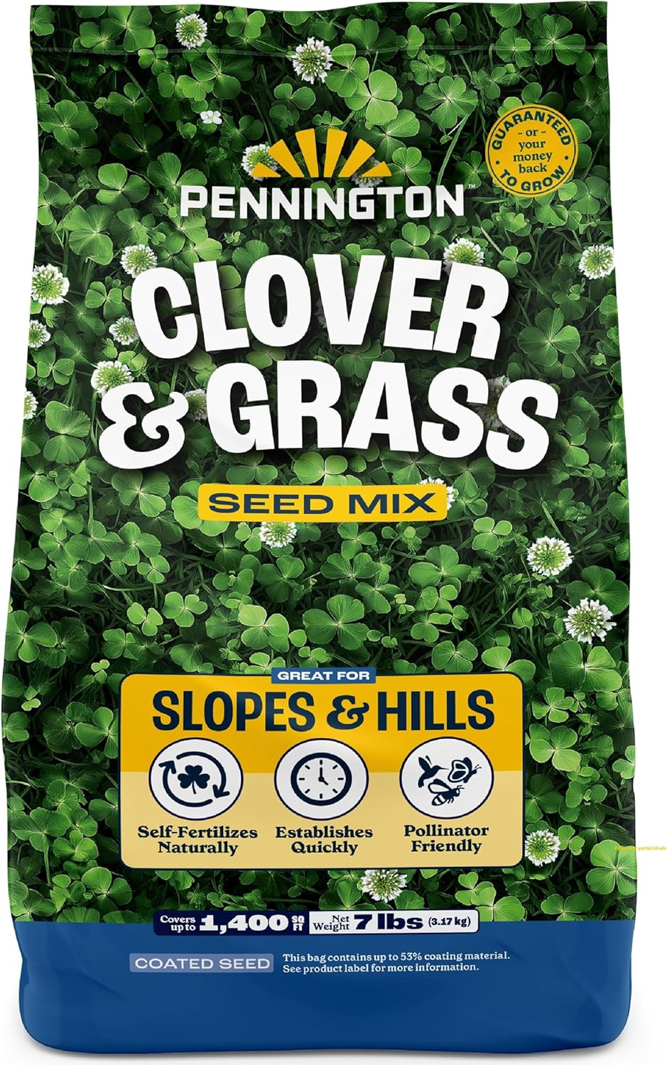 Pennington Clover + Grass Mix, Clover Seeds for Lawn, 7 LB
