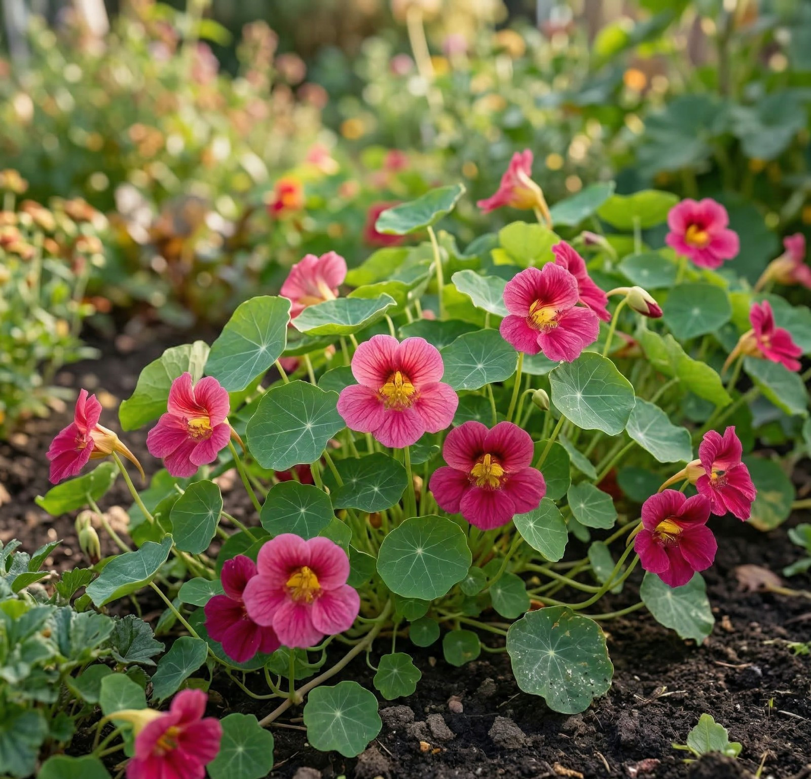 Landscaper’s Pack Nasturtium JEWEL CHERRY ROSE Vine Edible Hummingbirds 50 Seeds