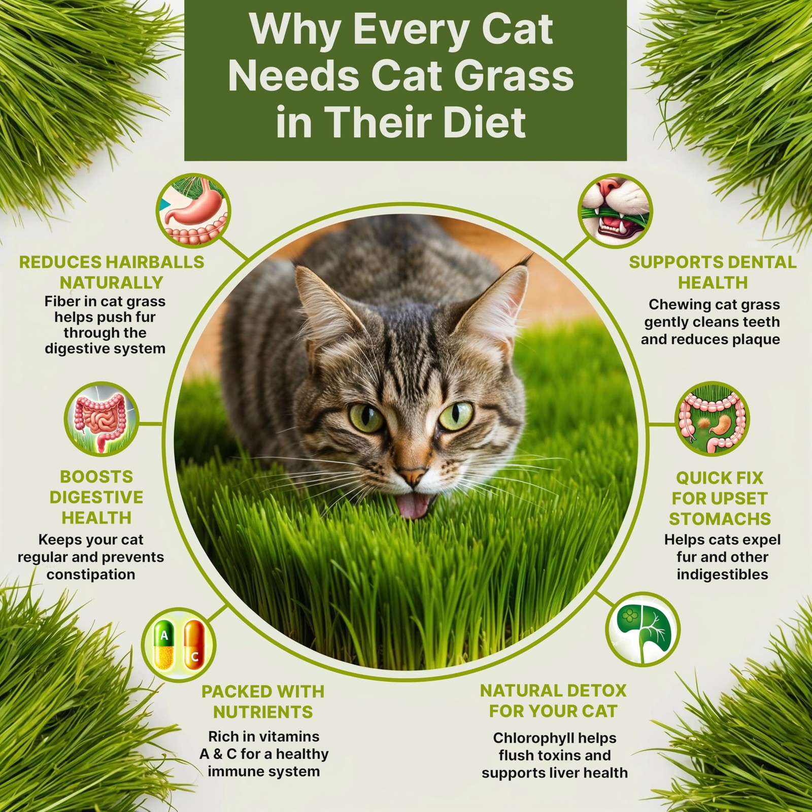Cat Grass Seeds Mix 5,200 NonGMO Heirloom Seeds for Cats & Pets, 4 oz Pack f…