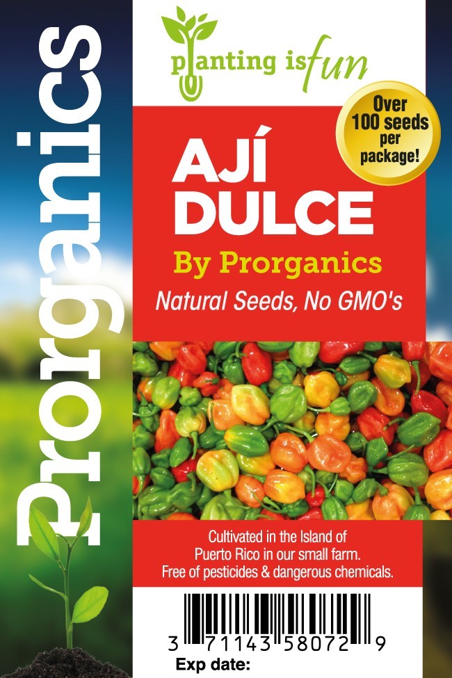 100 Organic Aji Dulce seeds by Prorganics