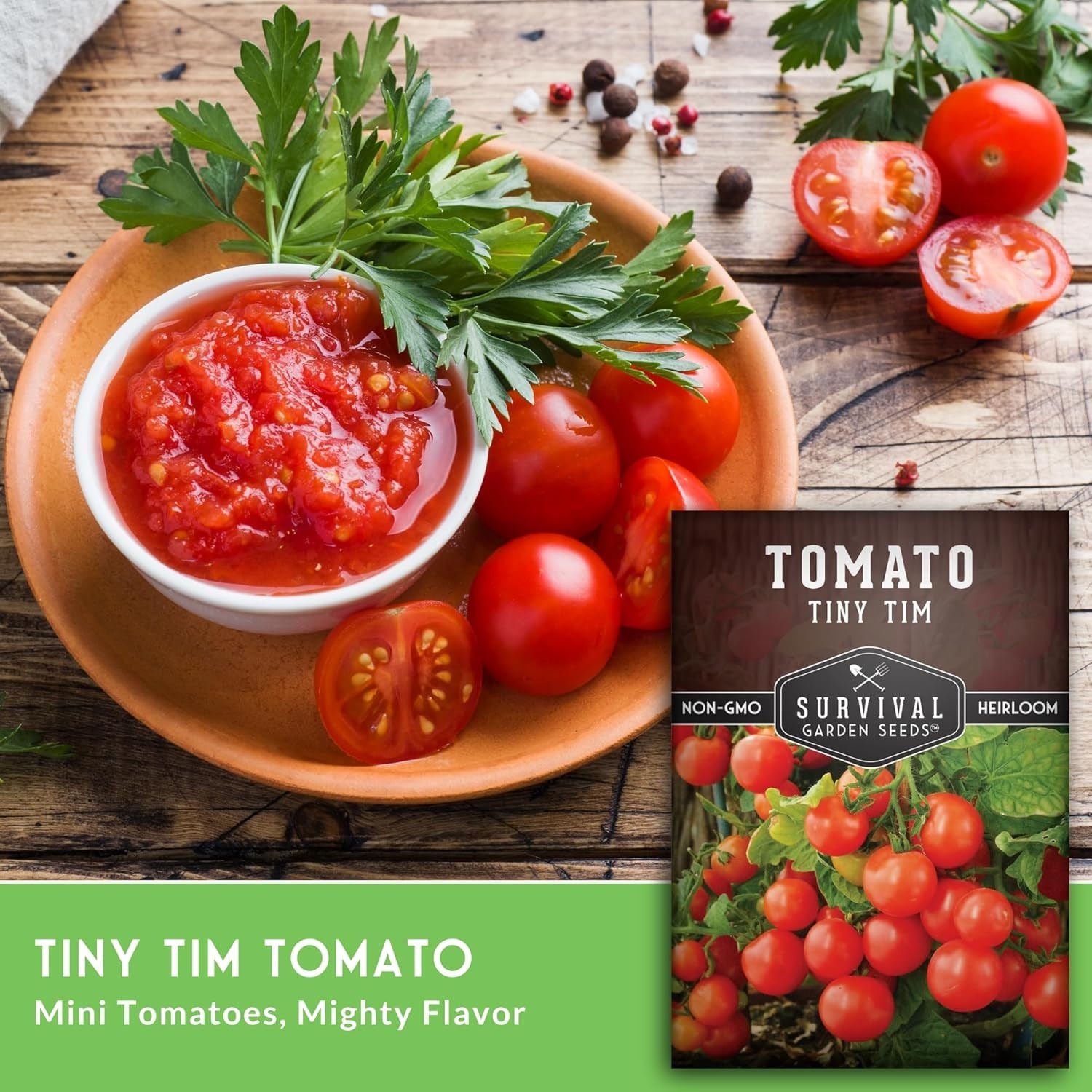 Tiny Tim Tomato Seeds – Dwarf Cherry Tomatoes for Planting Indoors or Patio, …
