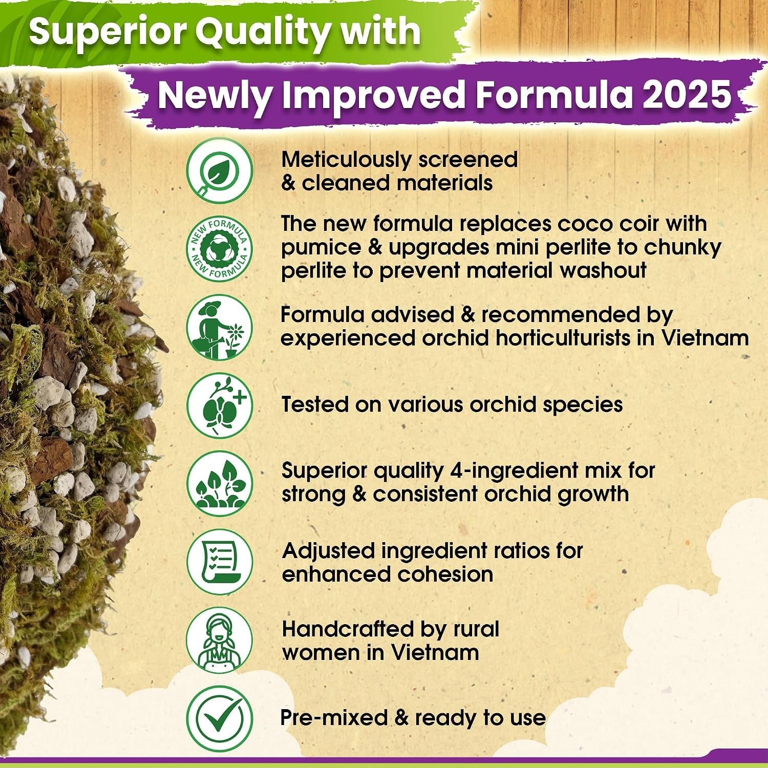 Orchid Bark Potting Mix: 20QT, Enhanced Aeration, Fumigated, Ready-to-Use Blend