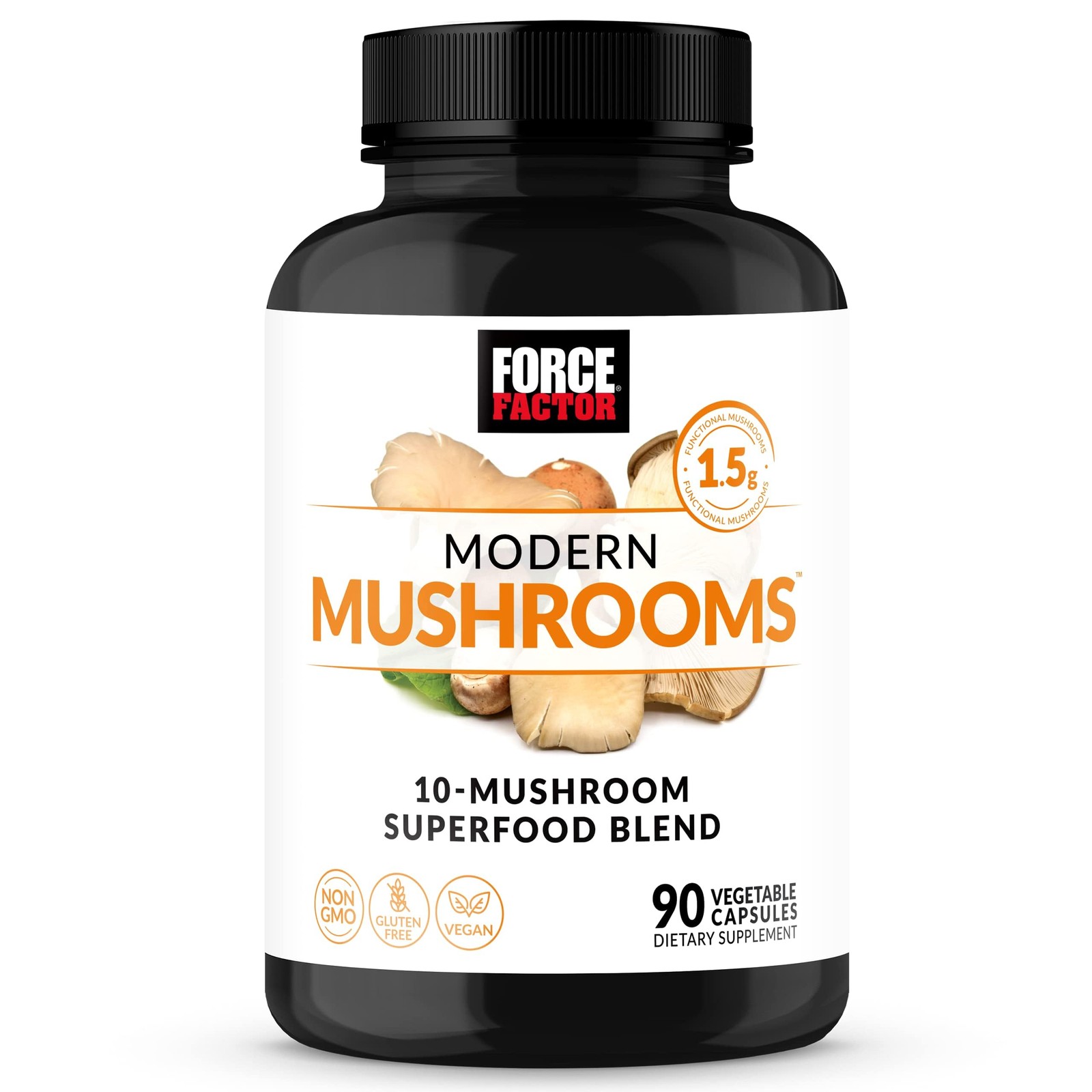 Force Factor Modern Mushrooms Capsules, Mushroom 90 Count (Pack of 1), White