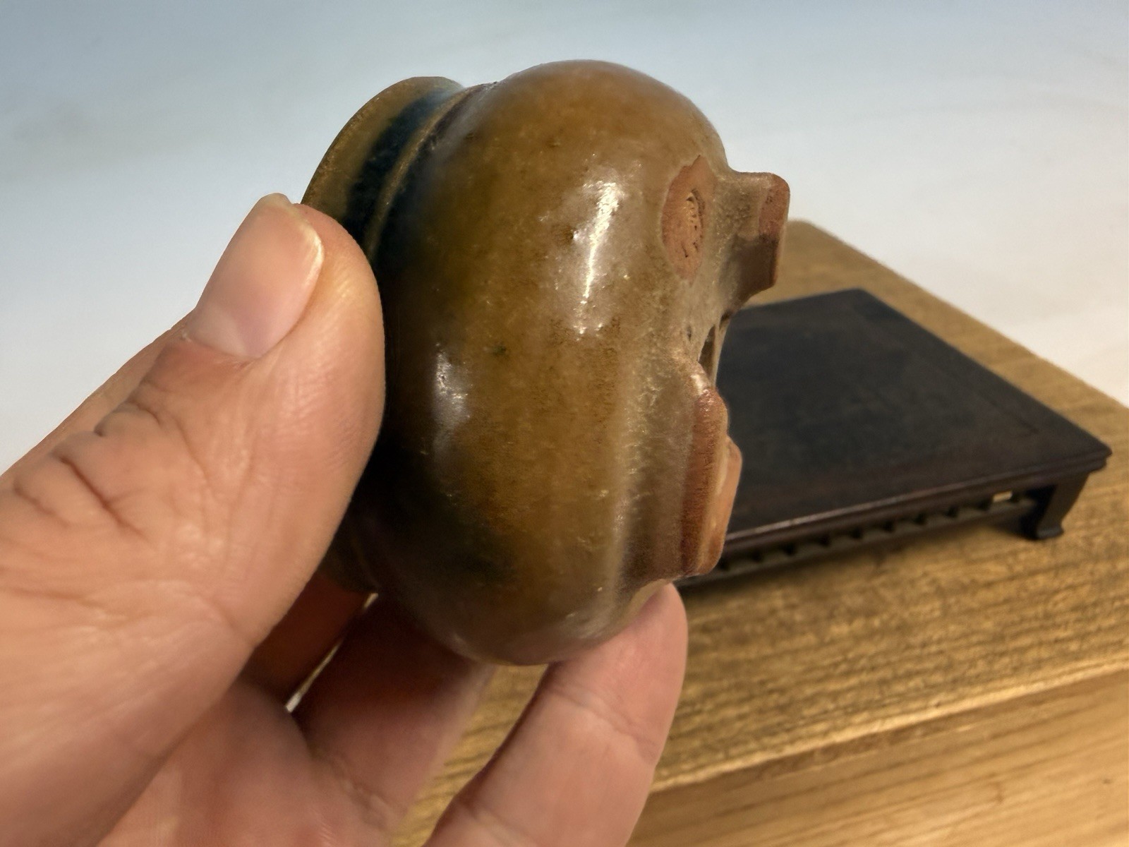Japanese Unknown Maker Shohin Bonsai Tree Pot 2 1/2 By 1 5/8” Unique Glaze