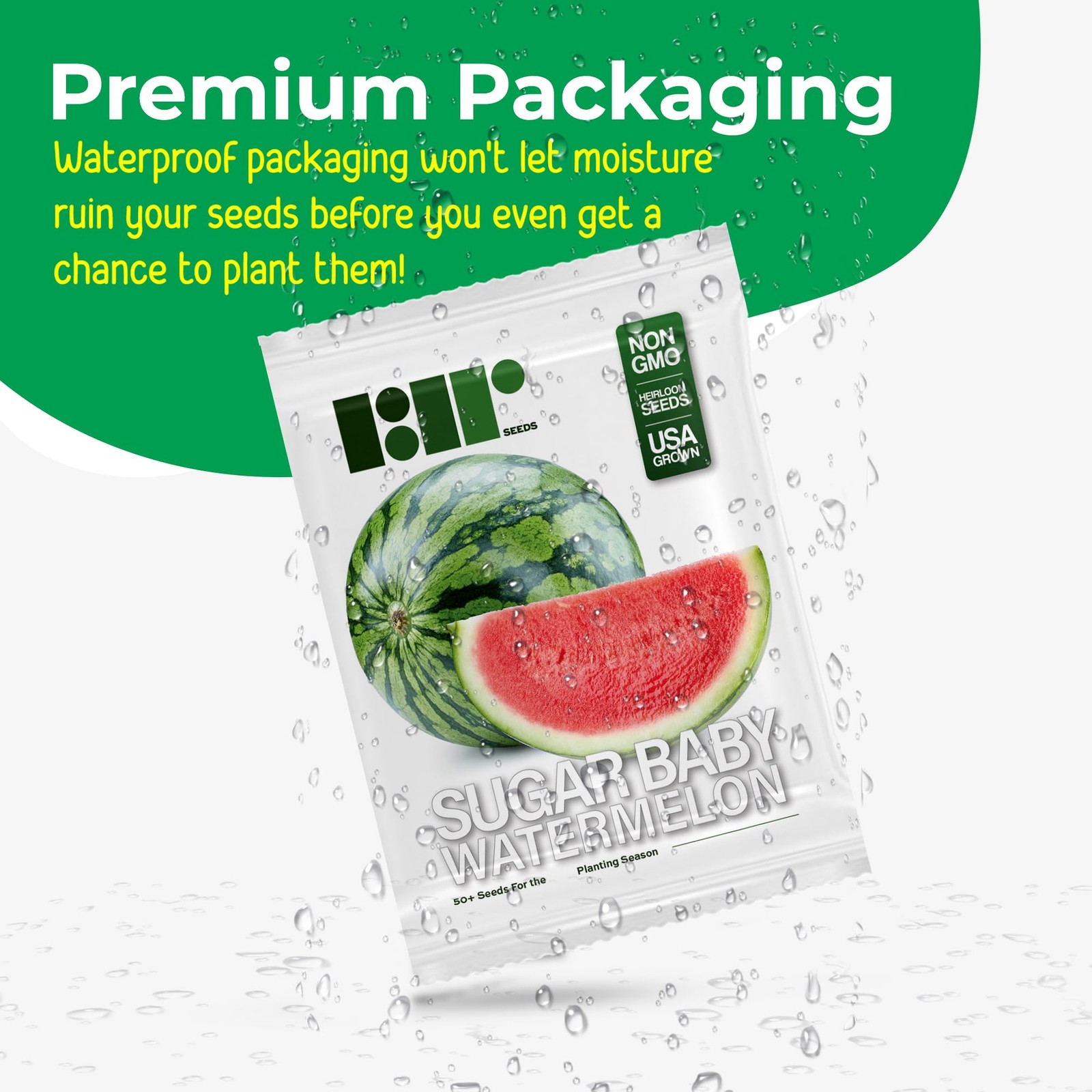 50 Sugar Baby Watermelon Seeds for Planting – Heirloom Non-GMO USA Green