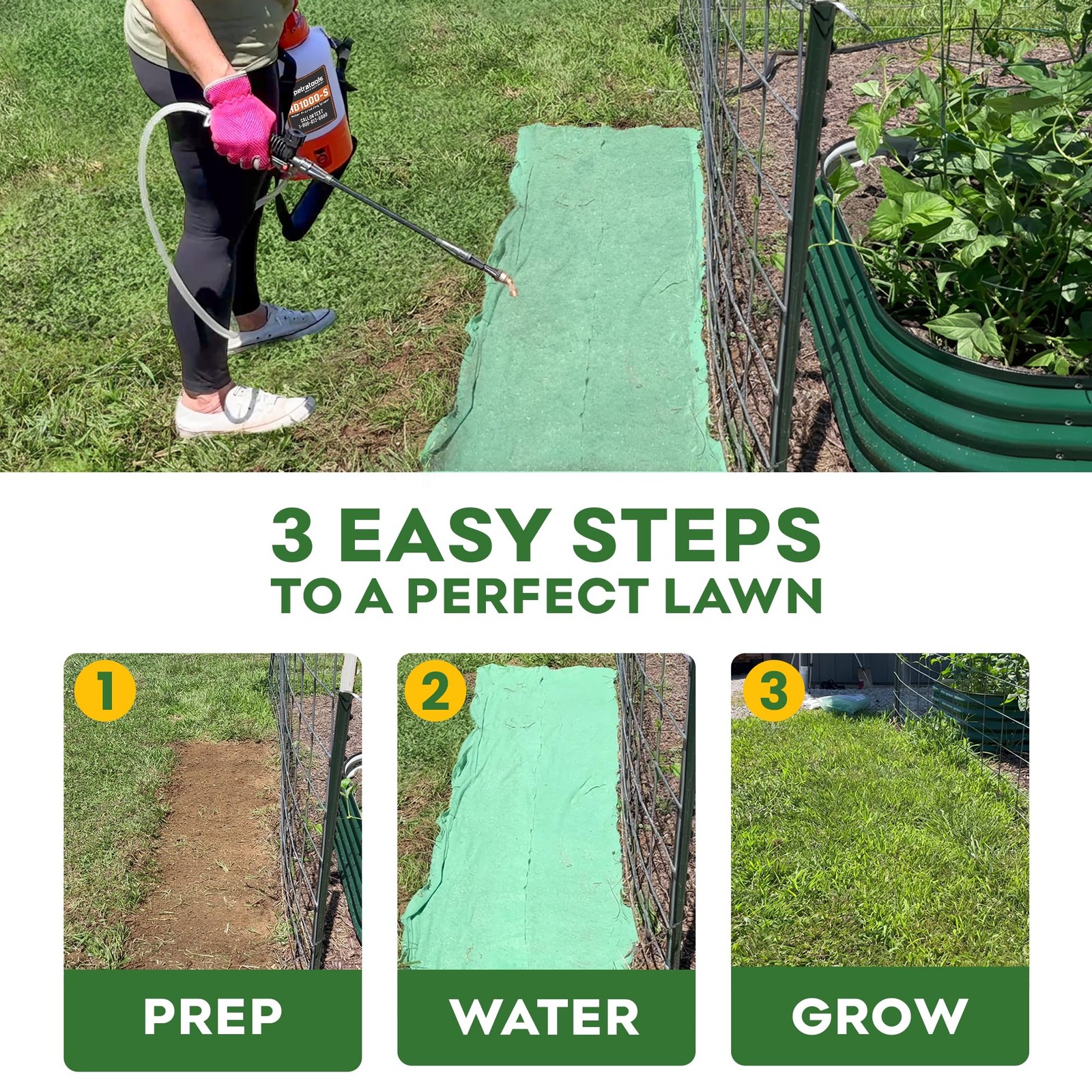 ReadyRoll Biodegradable Kentucky Grass Seed Mat for Southern Lawn 108 ft. 3in…
