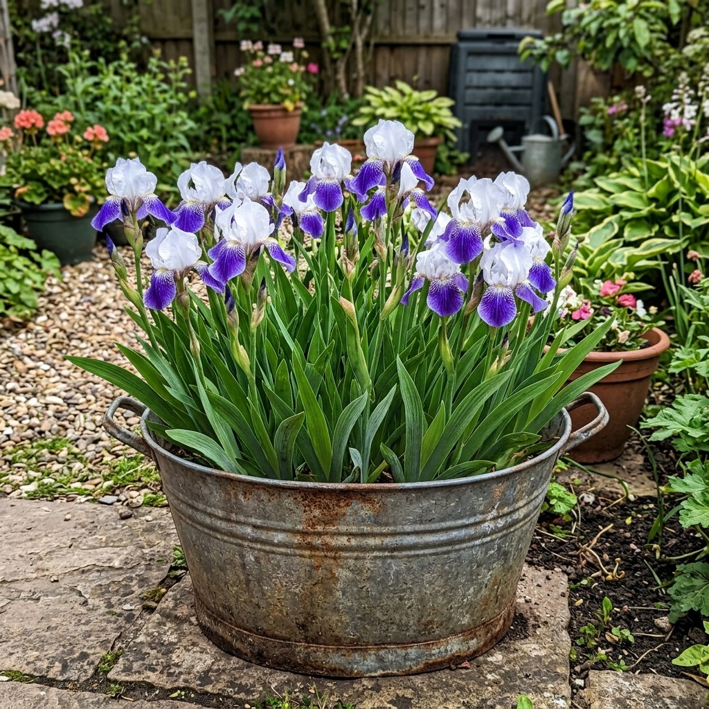 50 Count Bicolor Blue Iris Seeds – Stunning Yard Decor, for Planting
